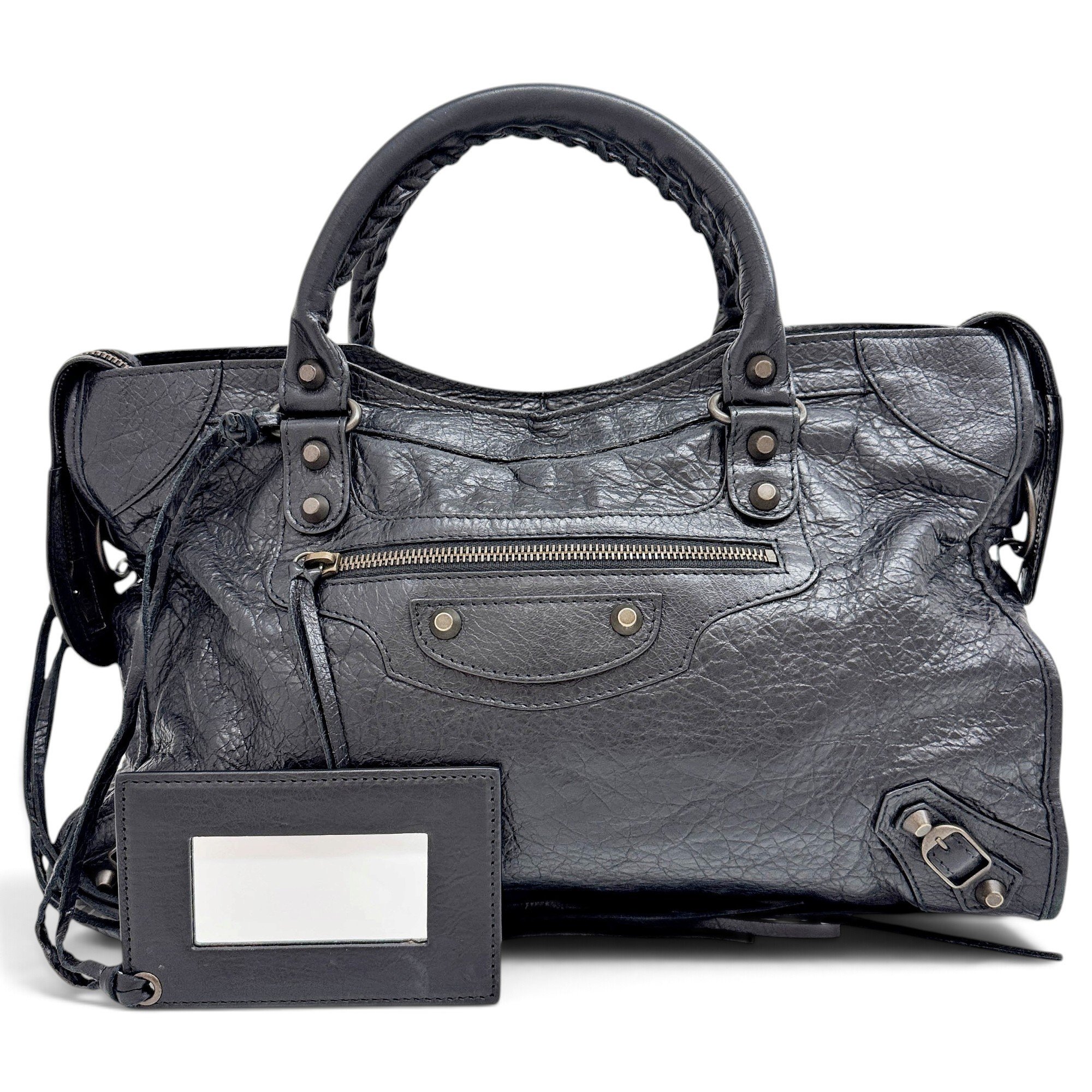 City leather handbag