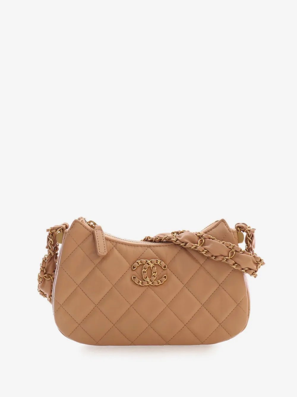 2021-2026 Small Quilted Aged Calfskin Chanel 19 Hobo shoulder bag