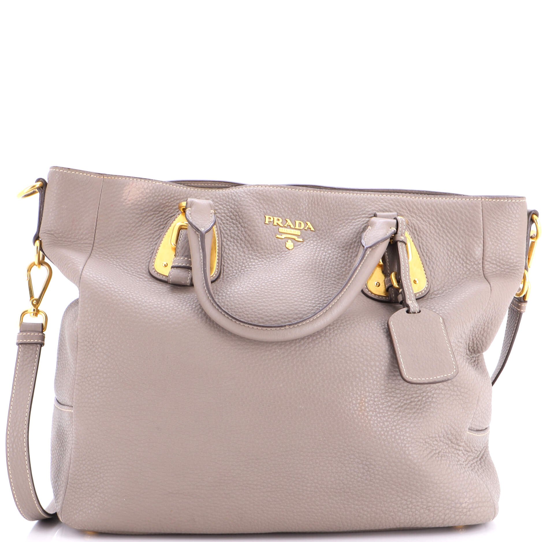 Side Zip Convertible Tote Vitello Daino Large