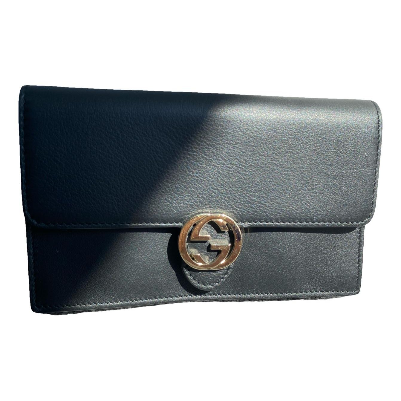 Leather clutch bag