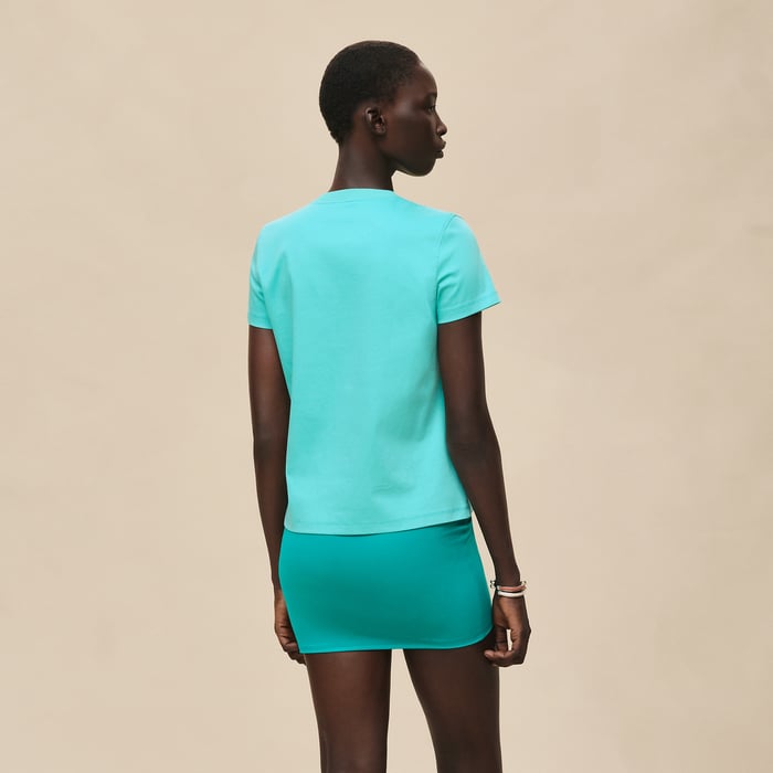 Vert Menthe Printed Straight T-shirt