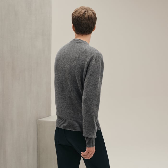 Gris Cashmere "Cheval Tangram" Crewneck Sweater