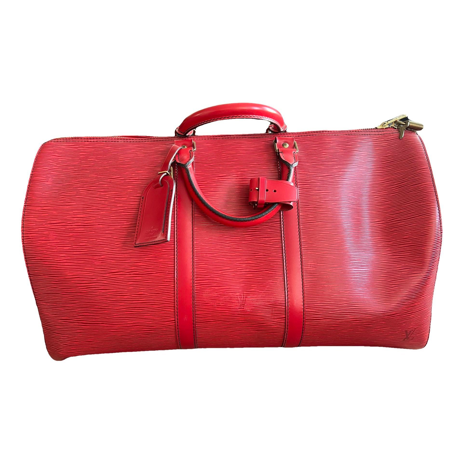 Louis Vuitton Keepall leather travel bag