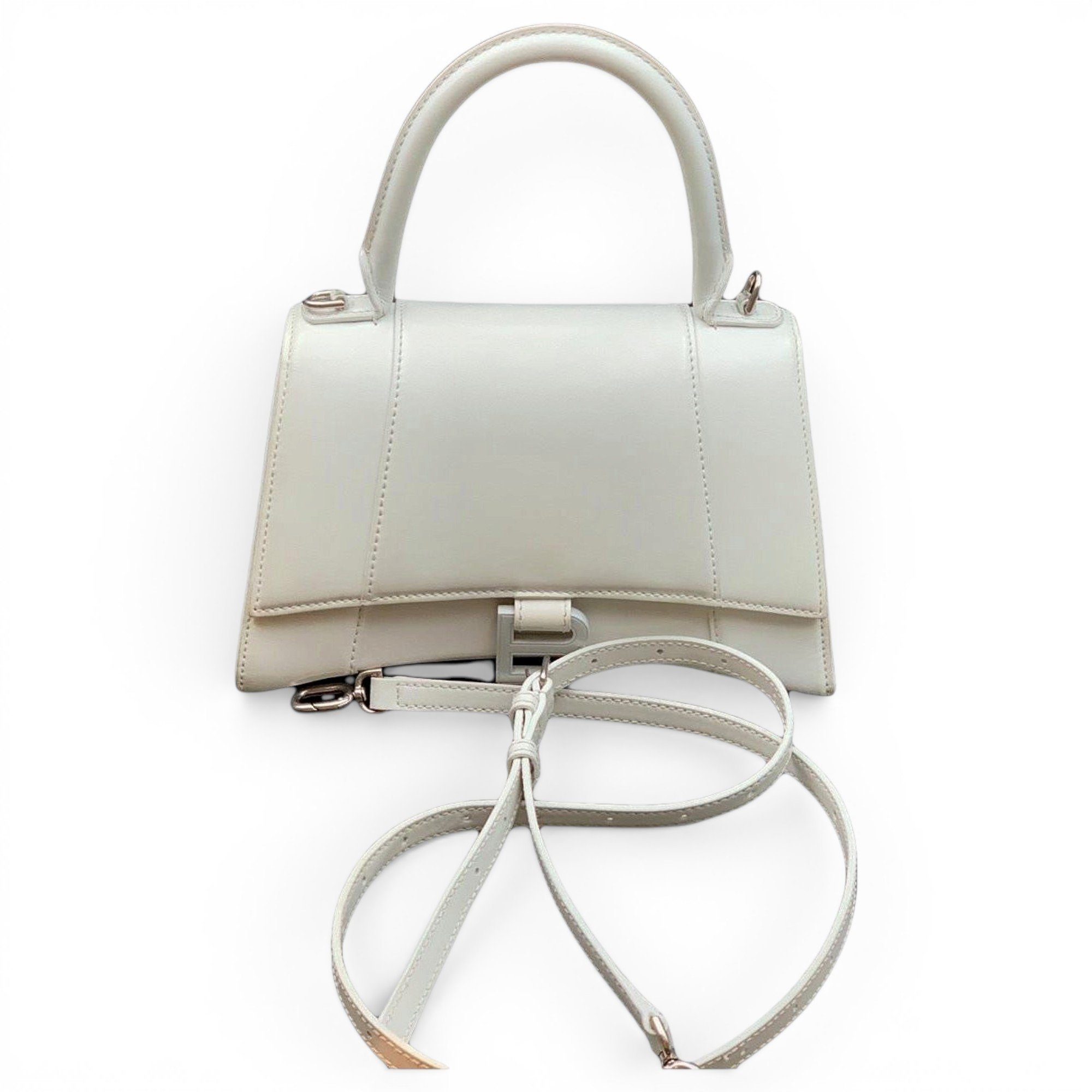 Hourglass leather handbag