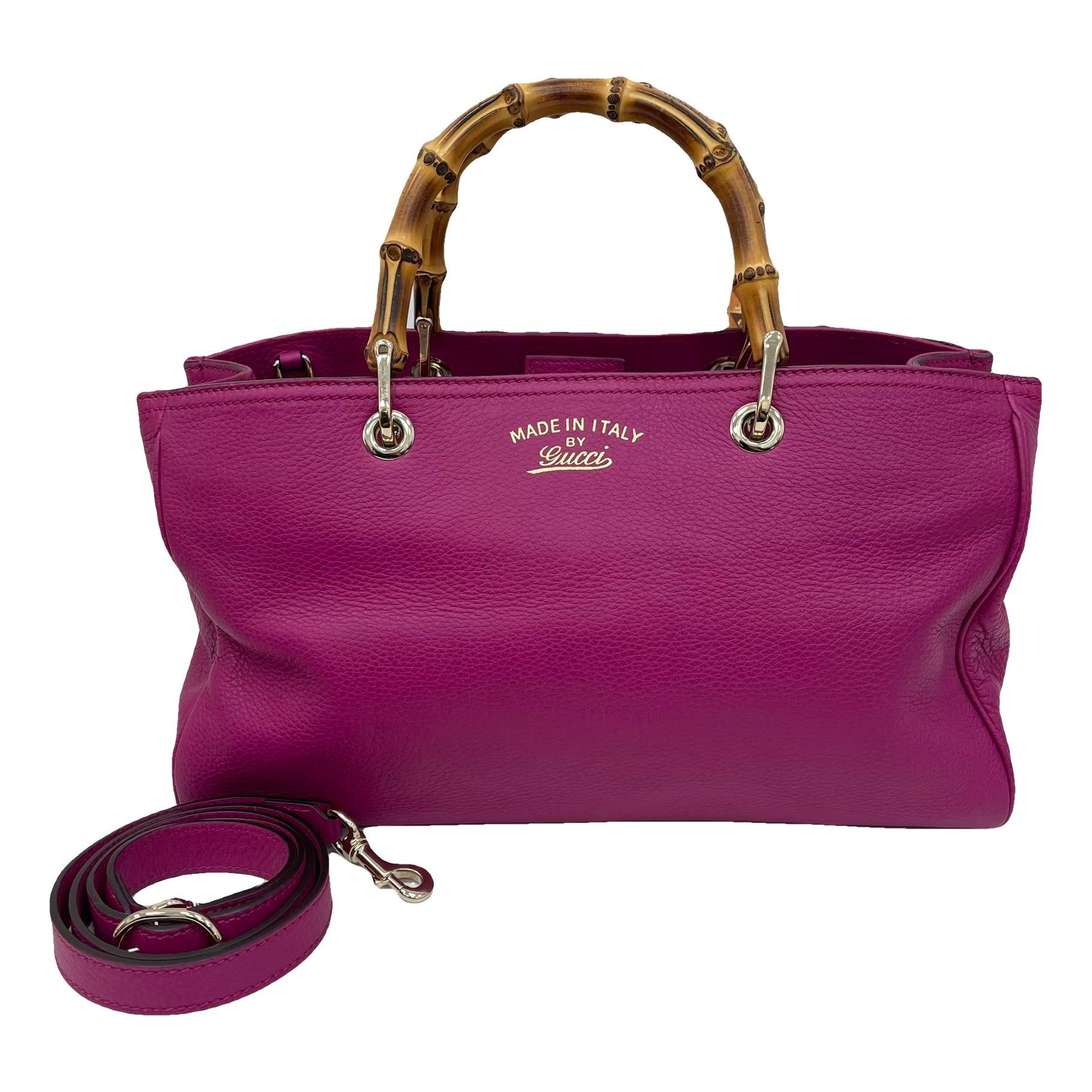 Bamboo Shopper leather handbag