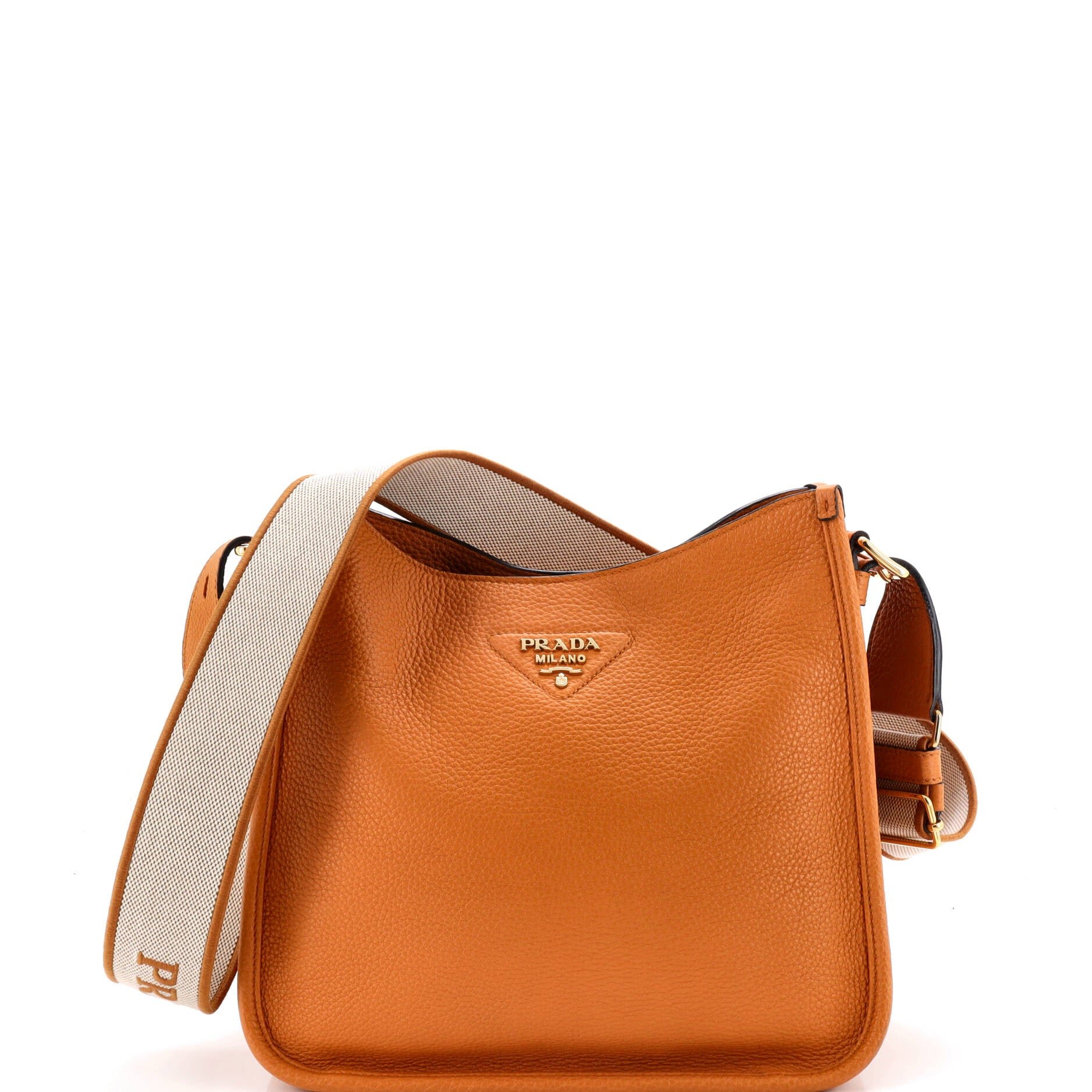 Logo Strap Crossbody Bag Vitello Daino Medium