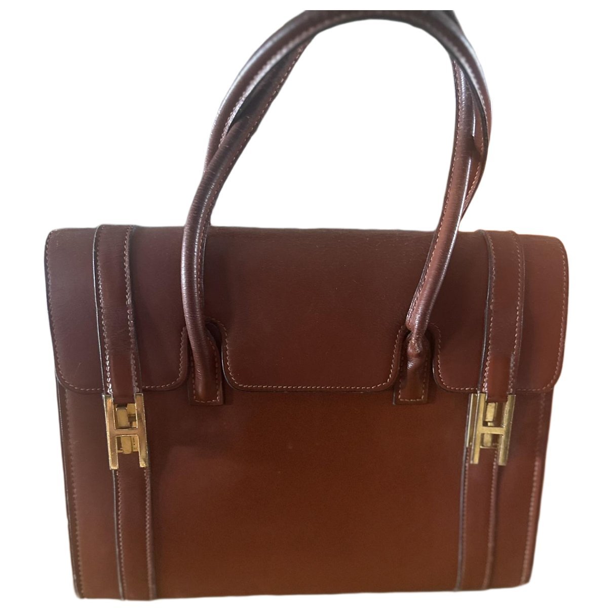 Drag leather handbag