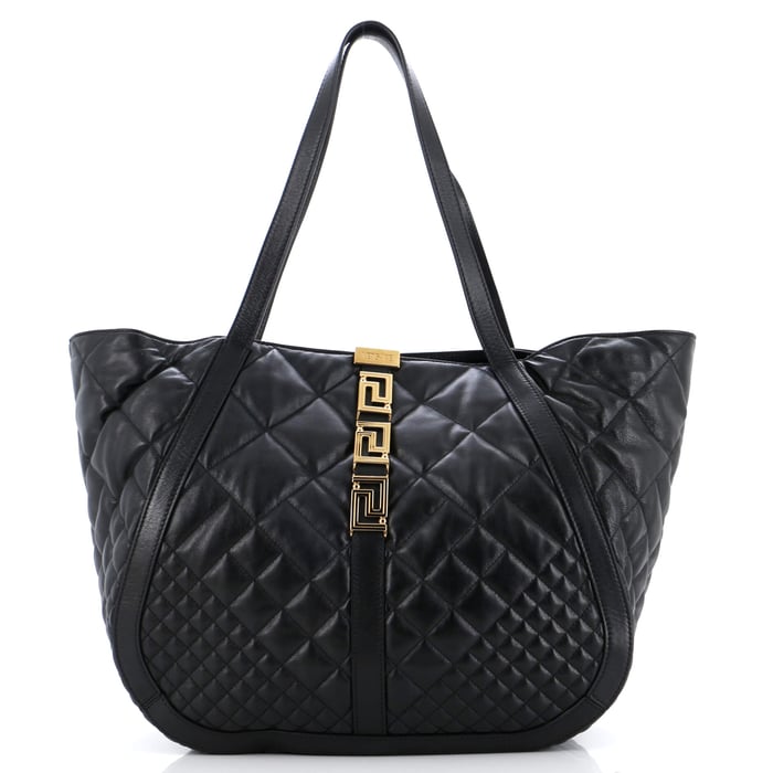 Versace Greca Goddess Tote Quilted Leather Large