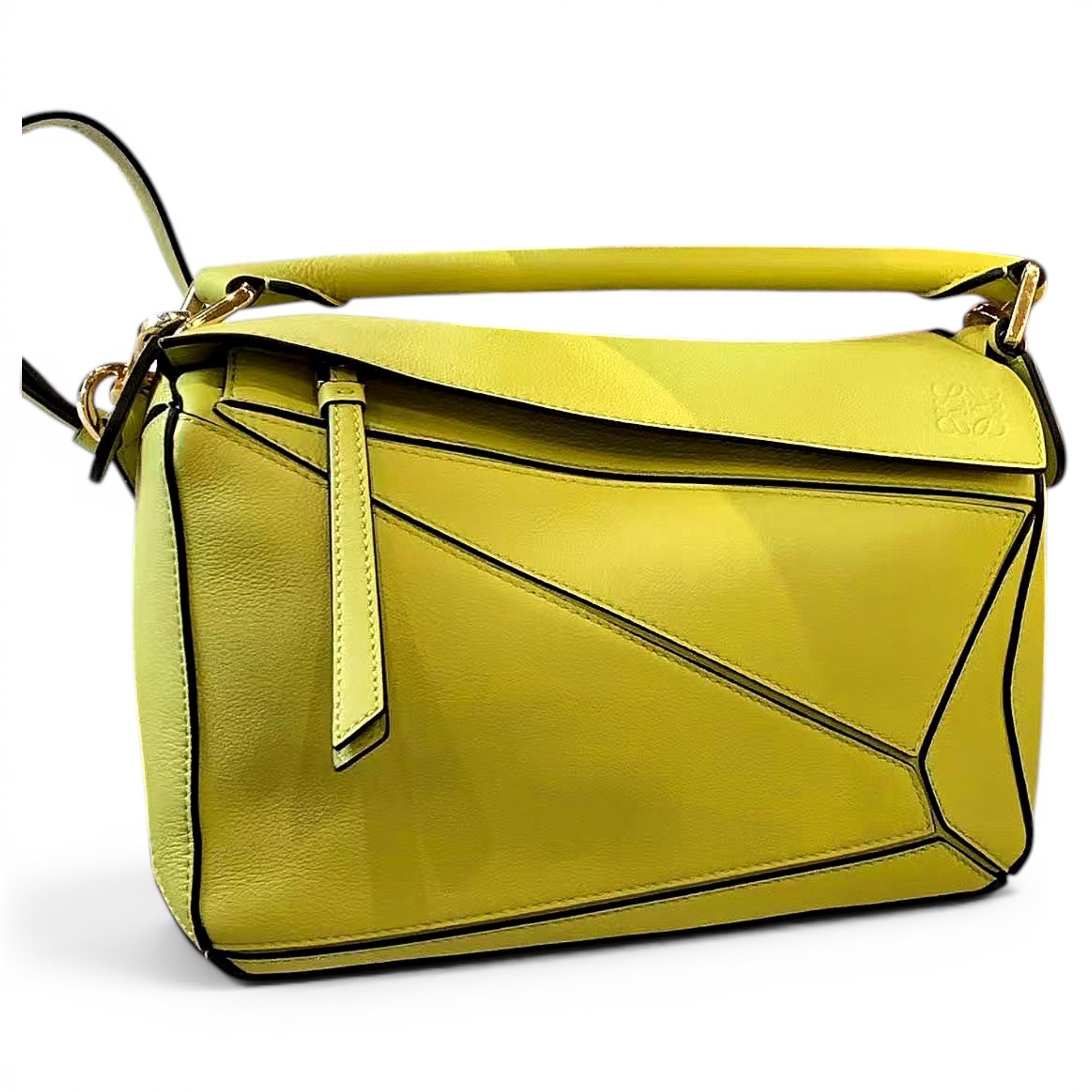 Puzzle leather handbag