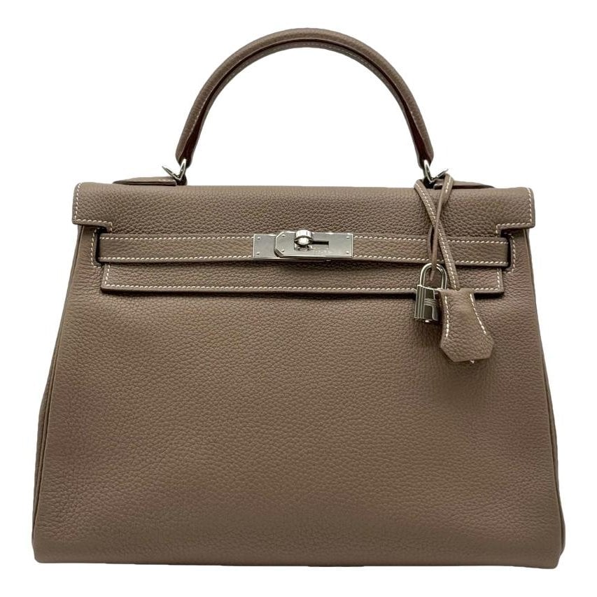 Hermes Kelly 32 Handbag Etoupe Togo Leather 2021