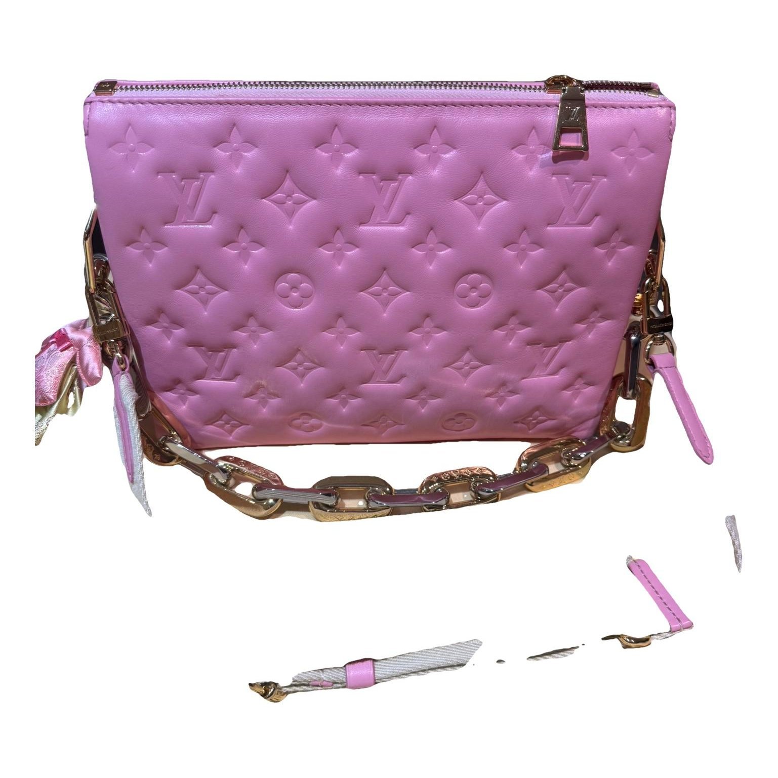 Coussin leather crossbody bag