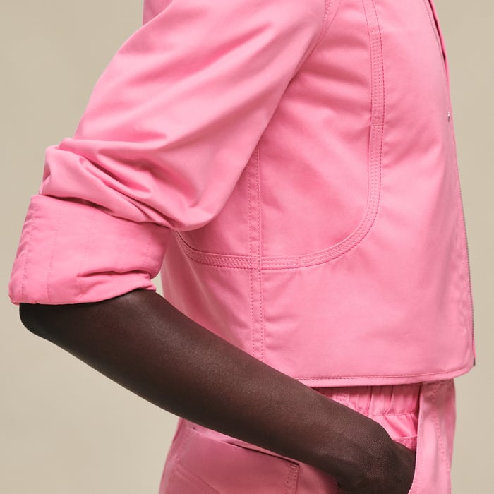 Rose Bonbon Blouson En Twill De Coton