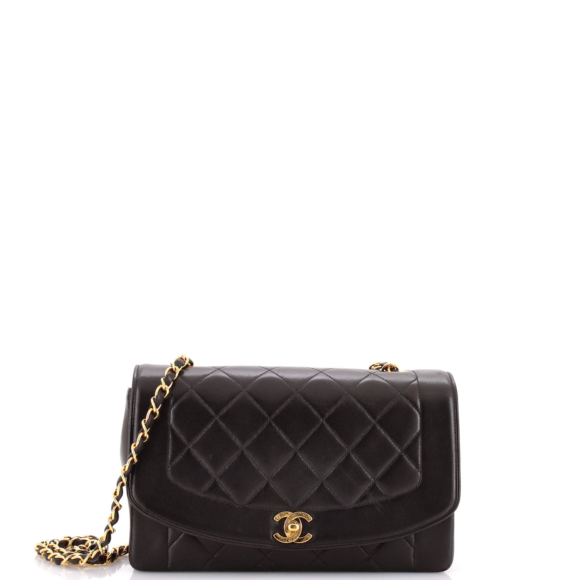 Vintage Diana Flap Bag Quilted Lambskin Medium