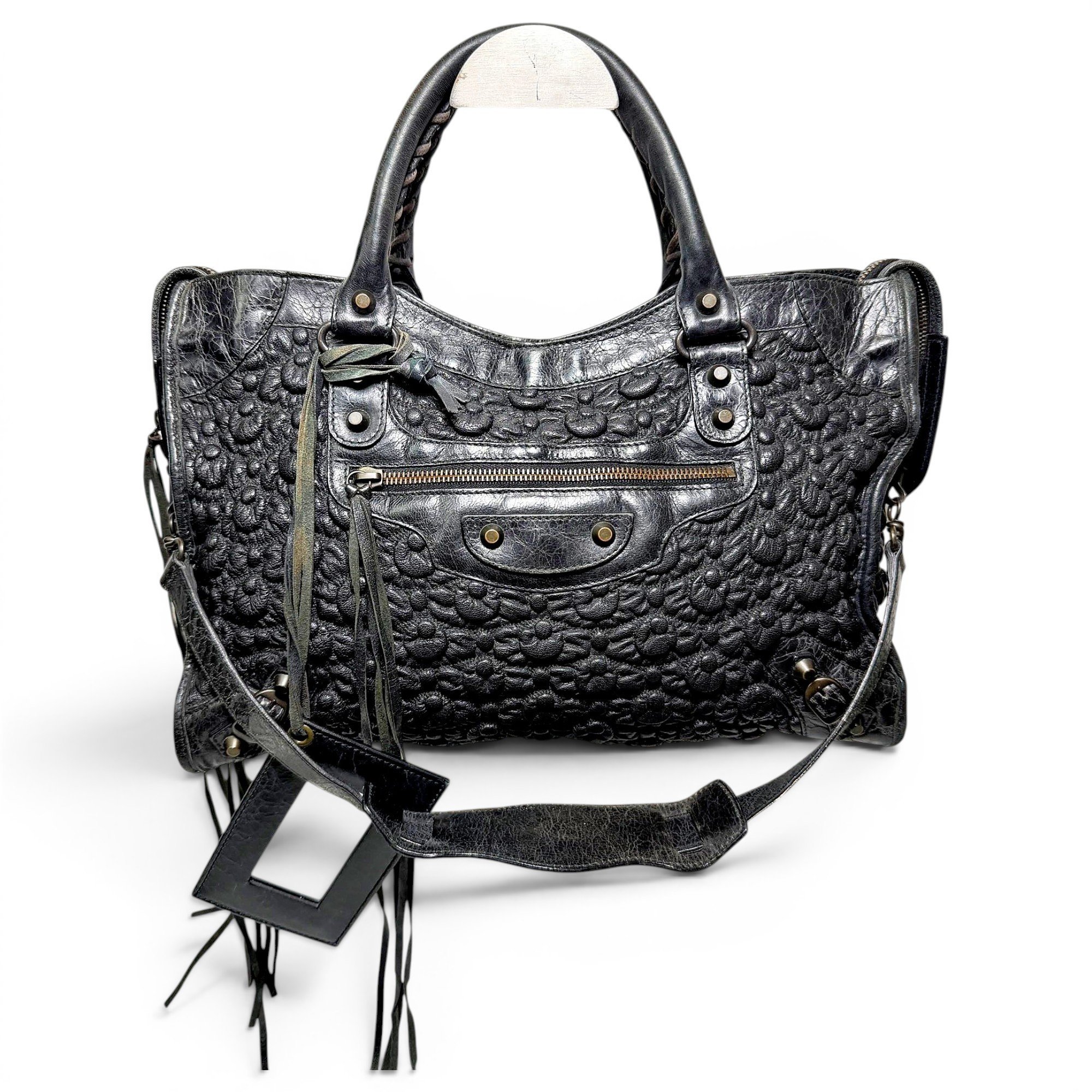 City leather handbag