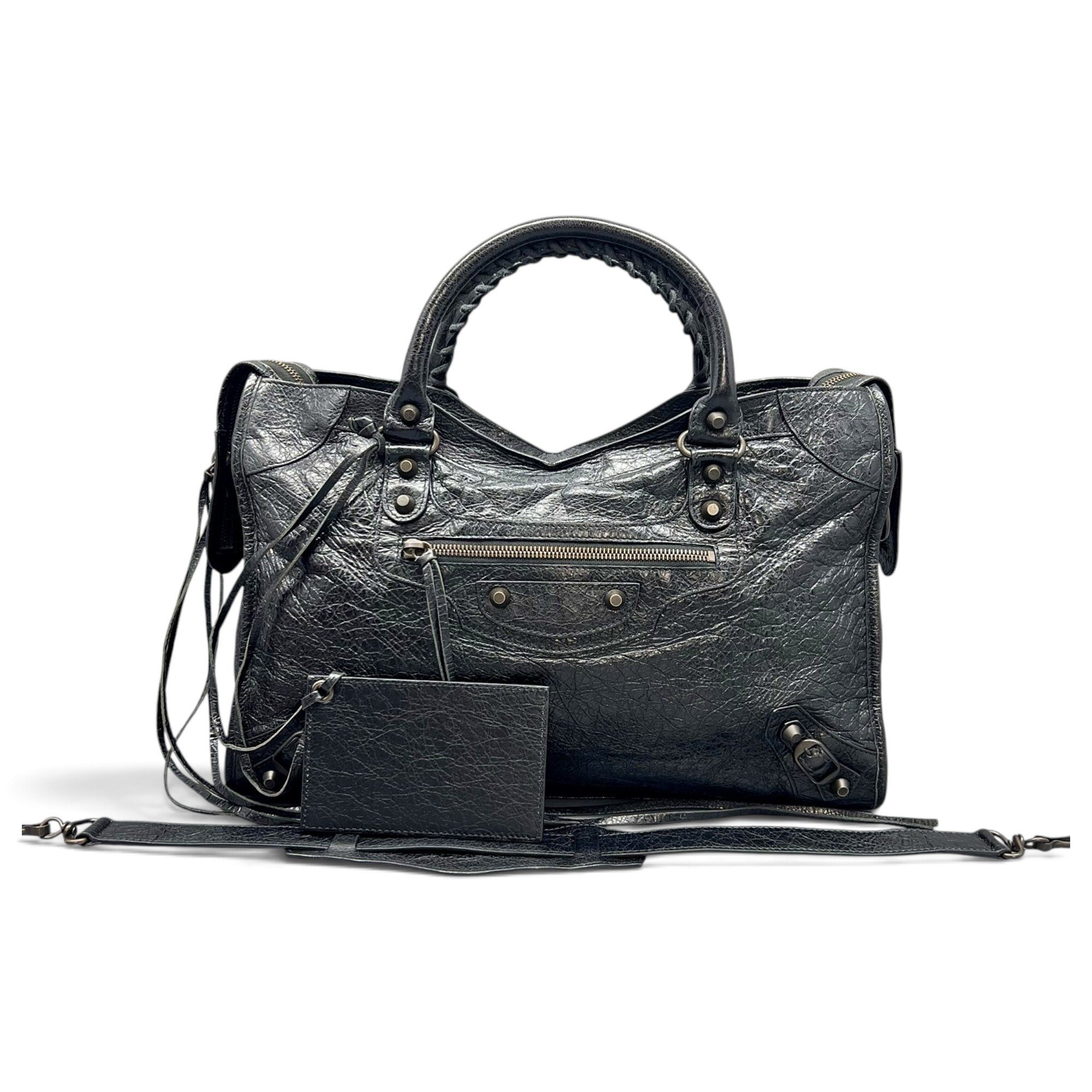 City leather handbag