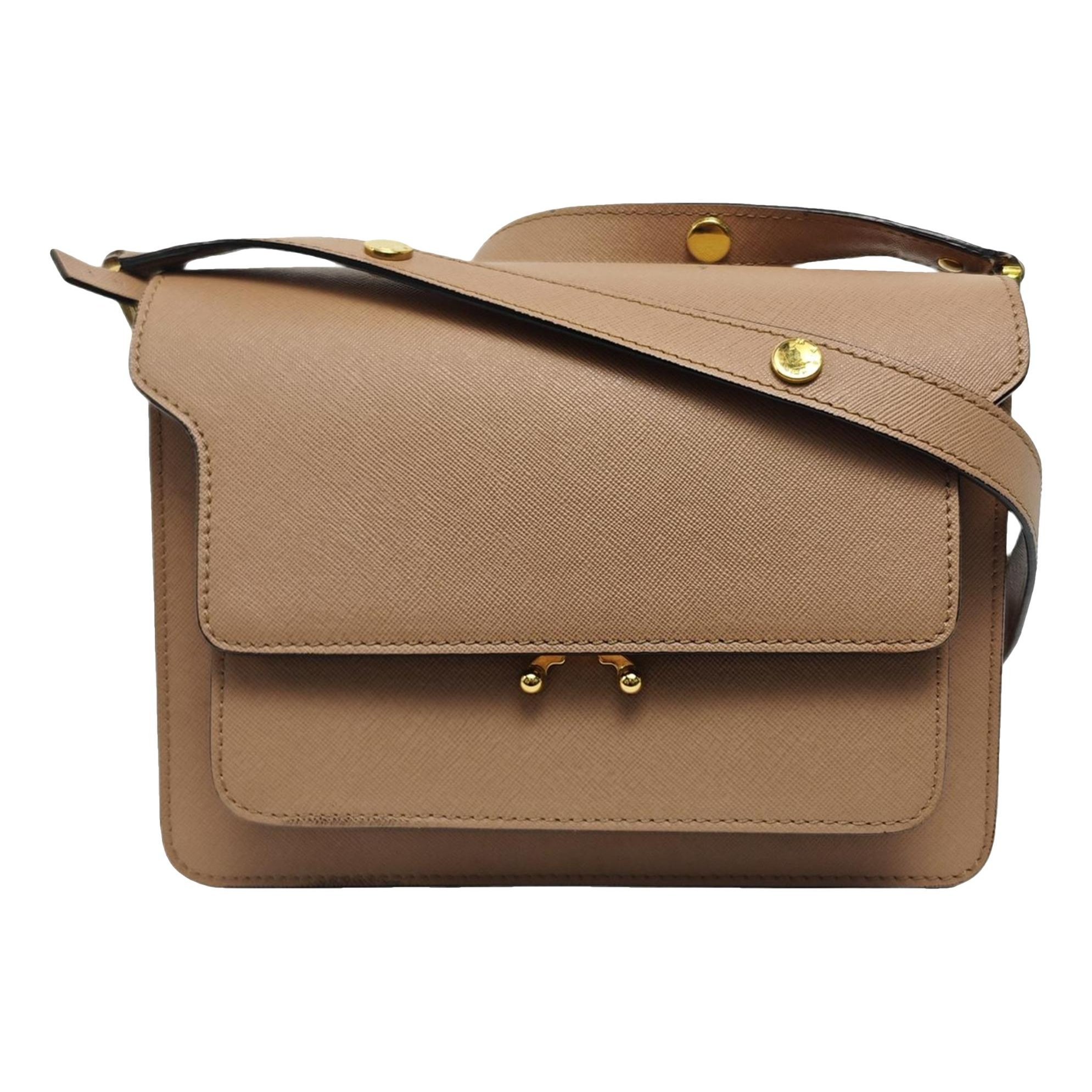 Trunk leather crossbody bag