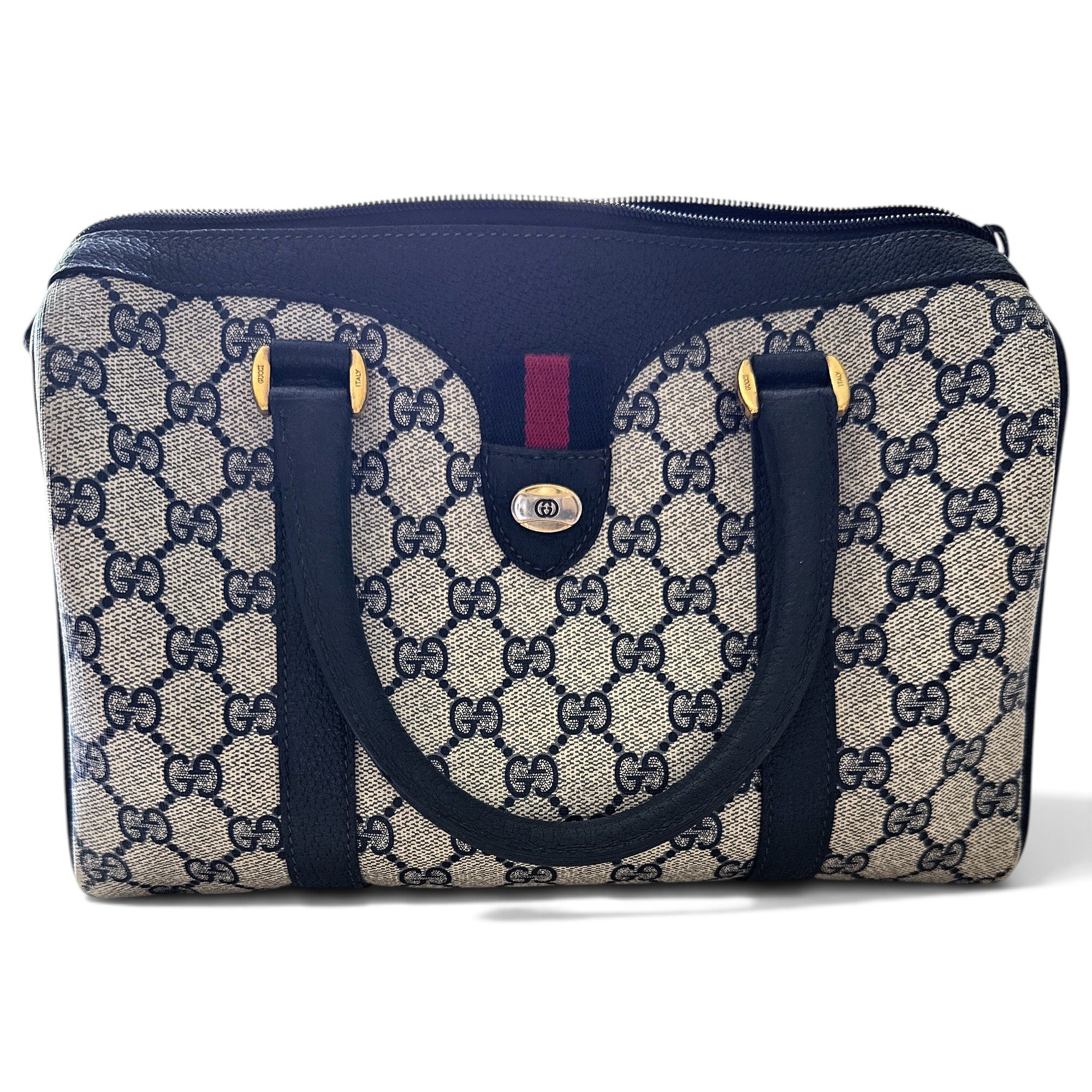 Ophidia Boston leather bowling bag