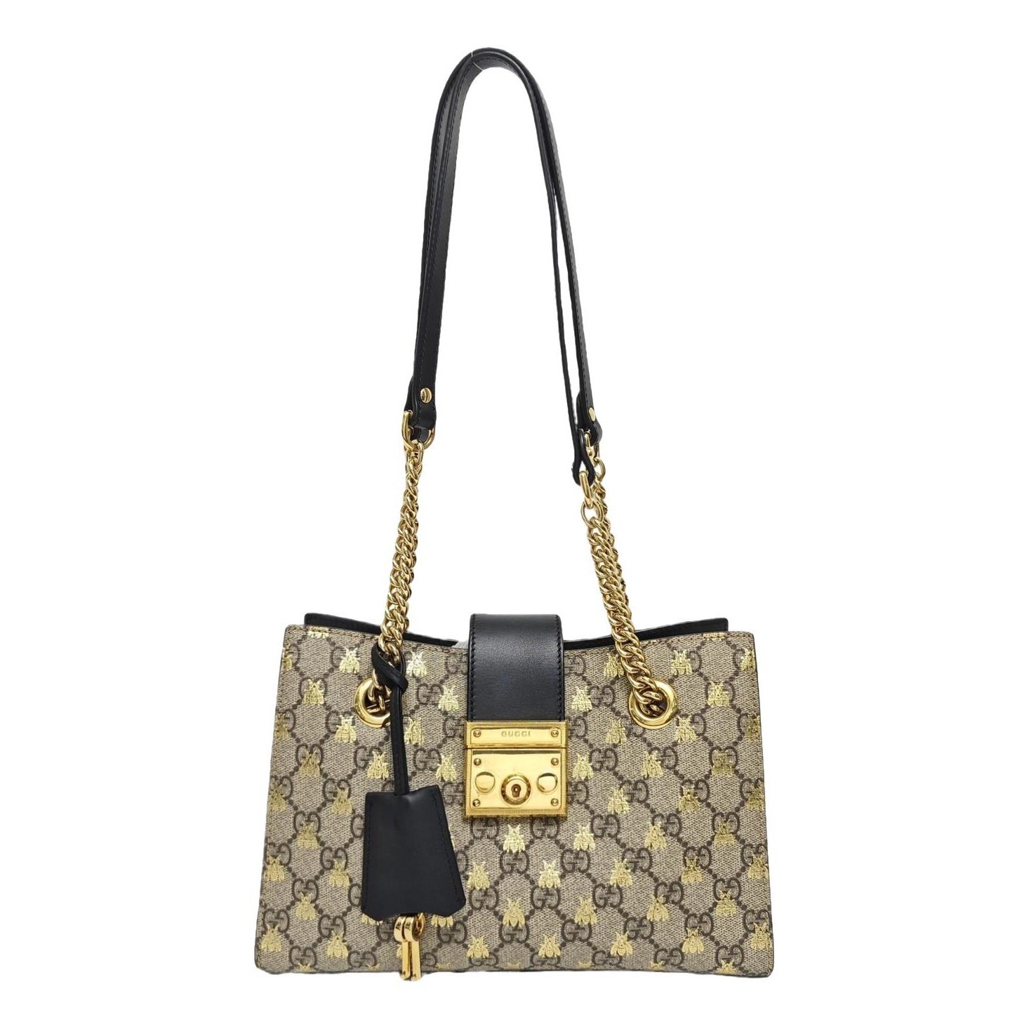 Padlock leather handbag