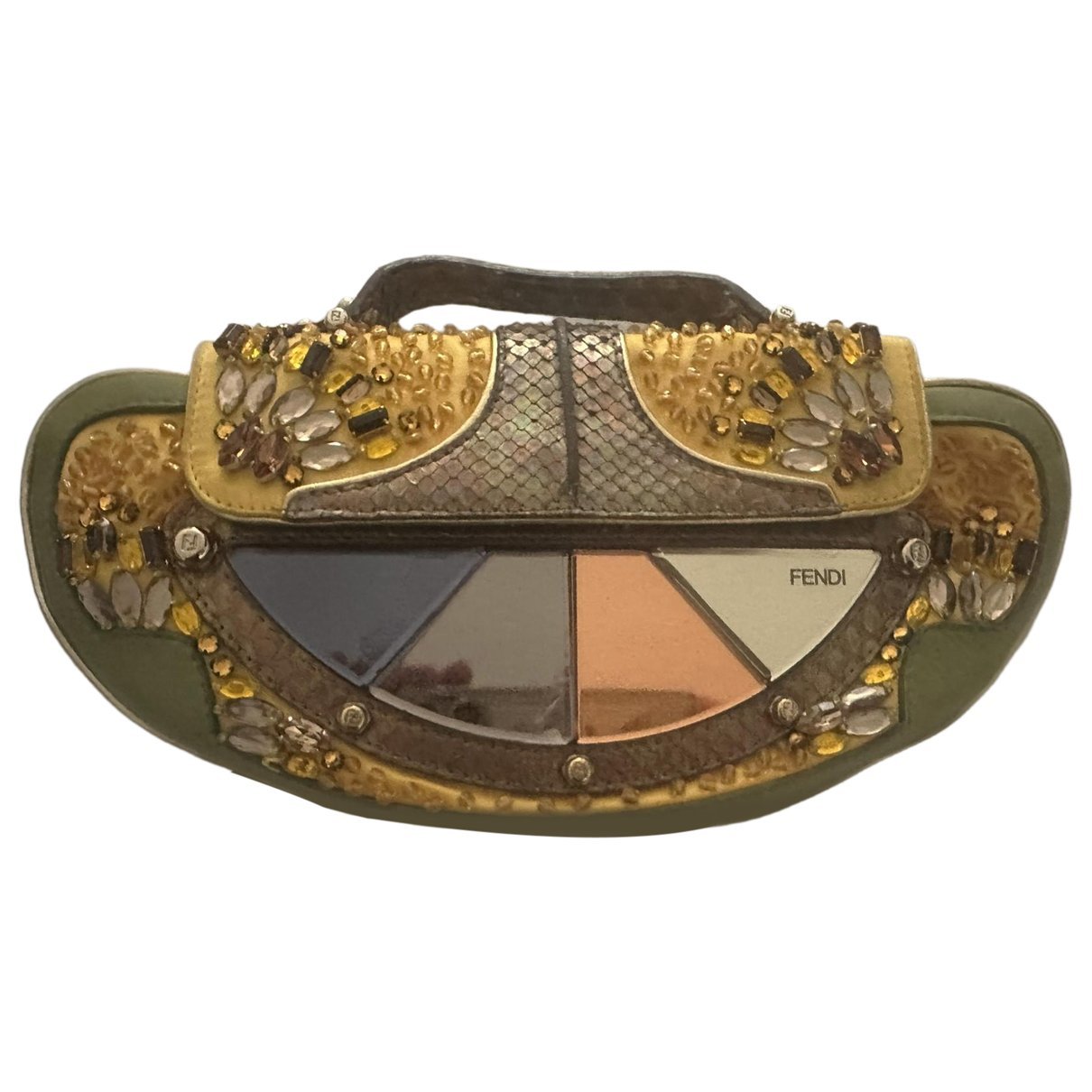 Baguette leather clutch bag