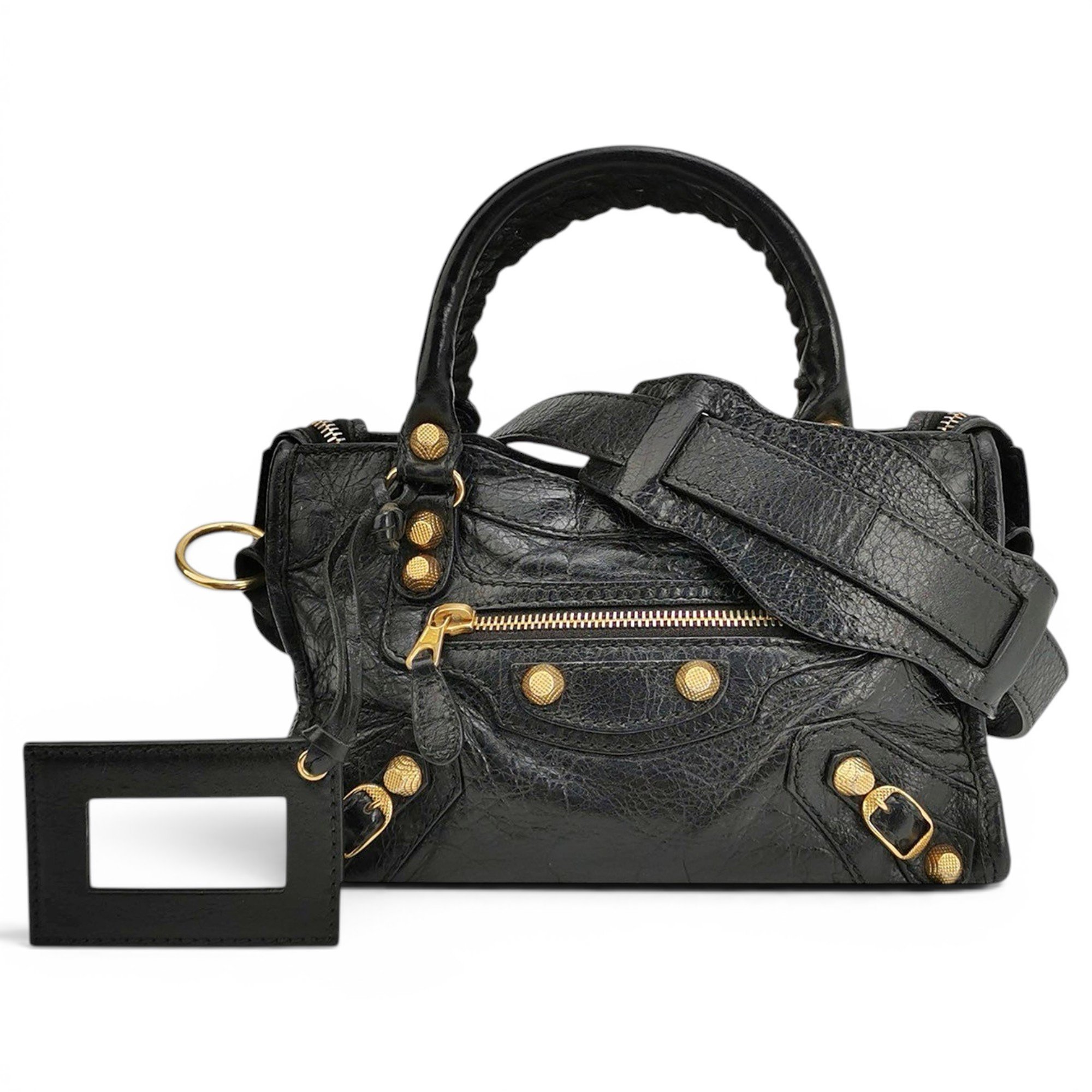 City leather handbag