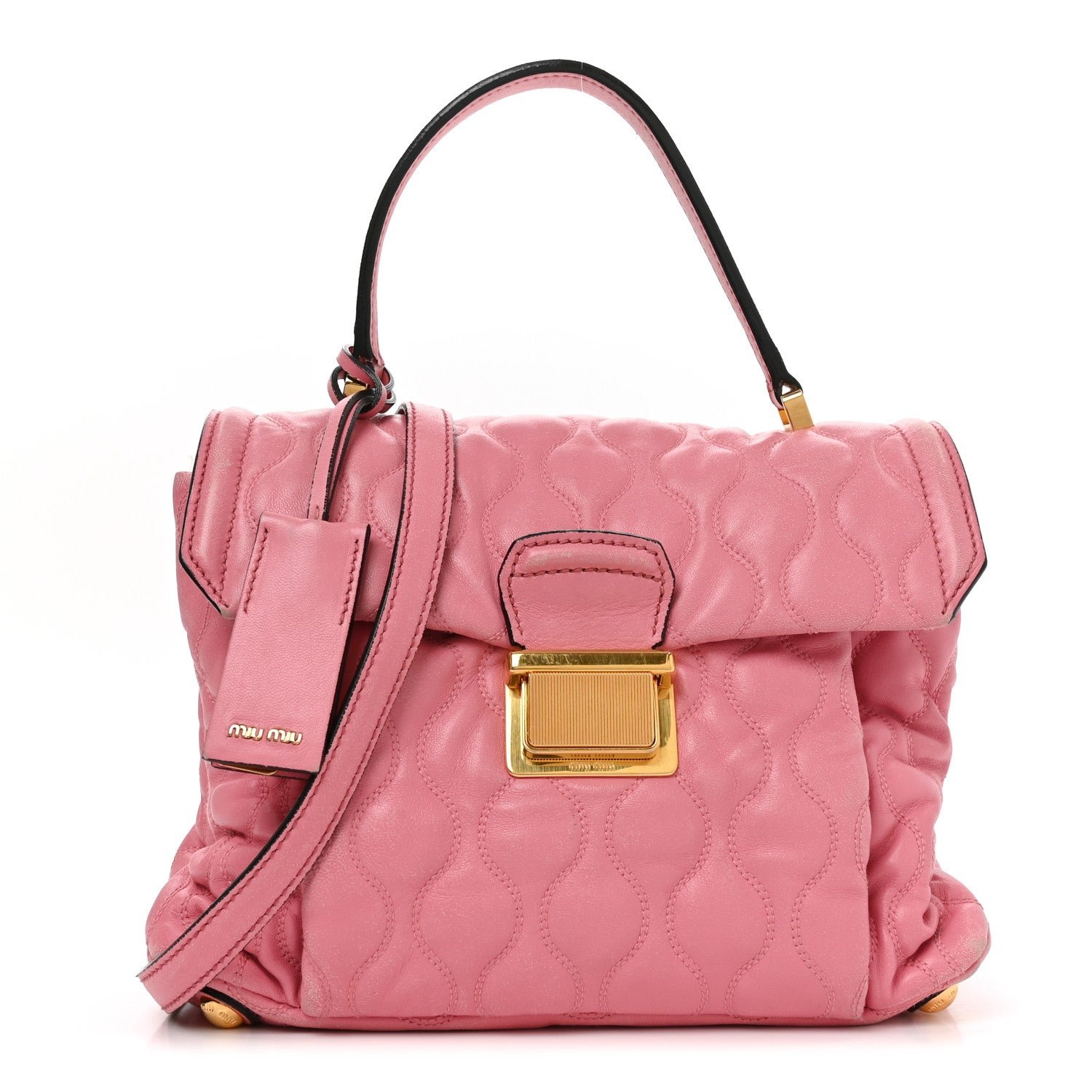 Miu Miu Miu Miu Nappa Padded Top Handle Bag Geranio