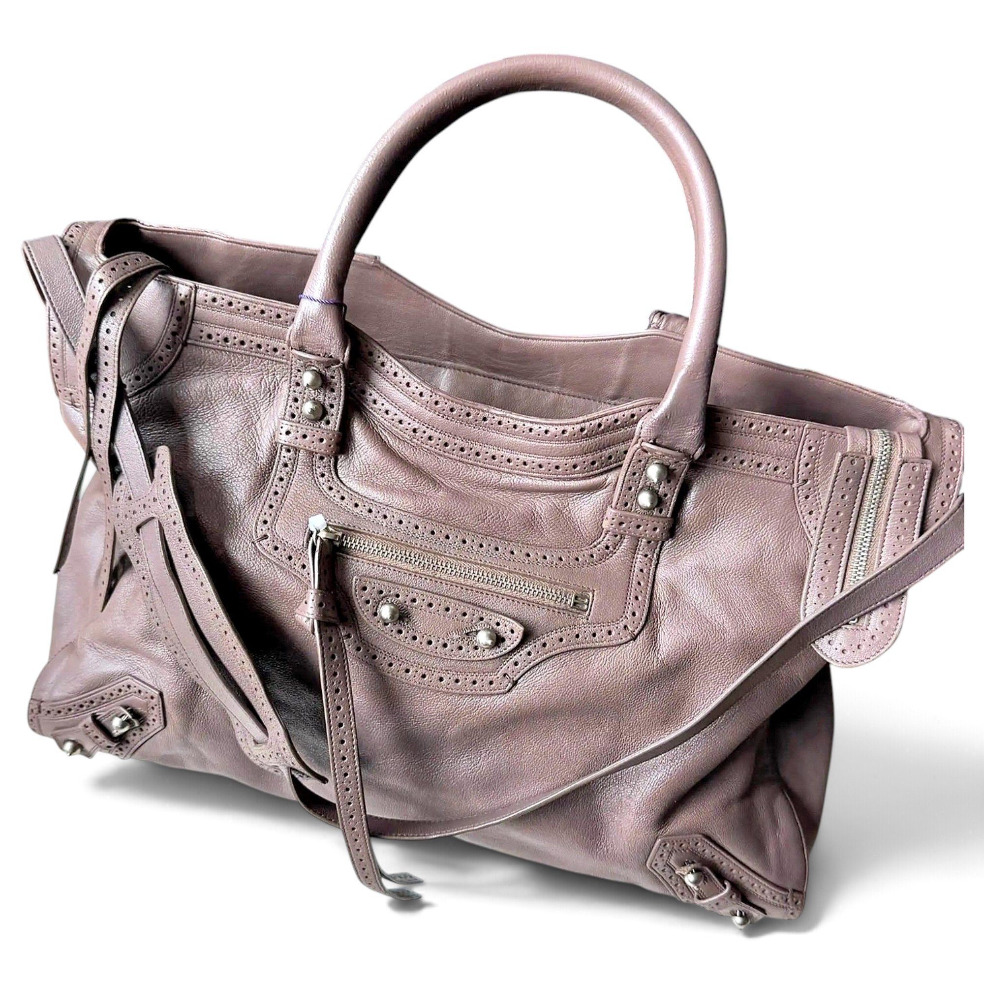 City leather handbag