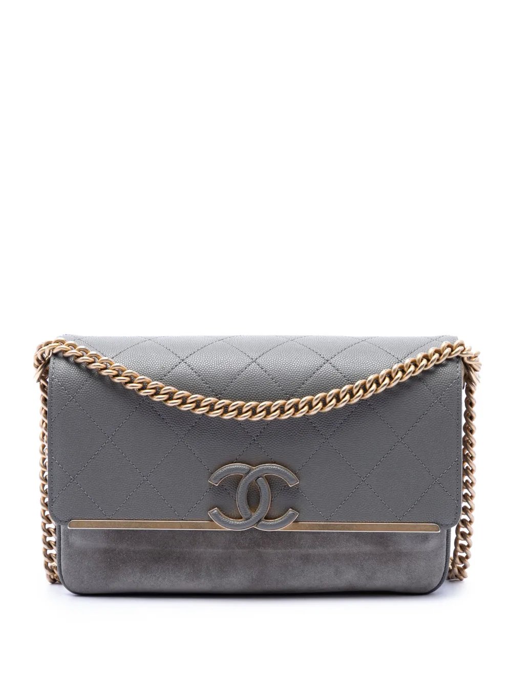 2018-2019 Small CC Stitched Caviar and Suede Lady Coco Flap crossbody bag