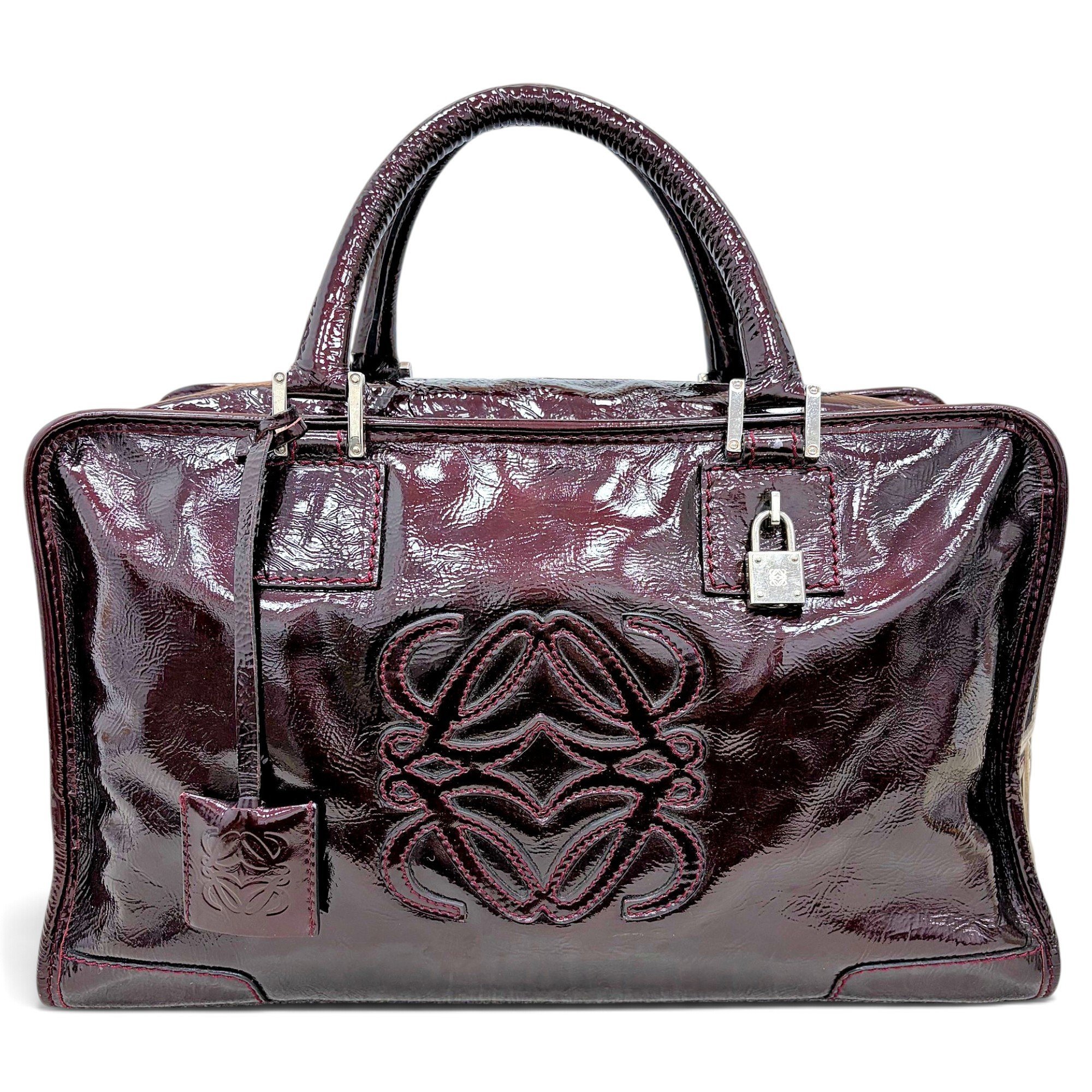 Amazona patent leather handbag