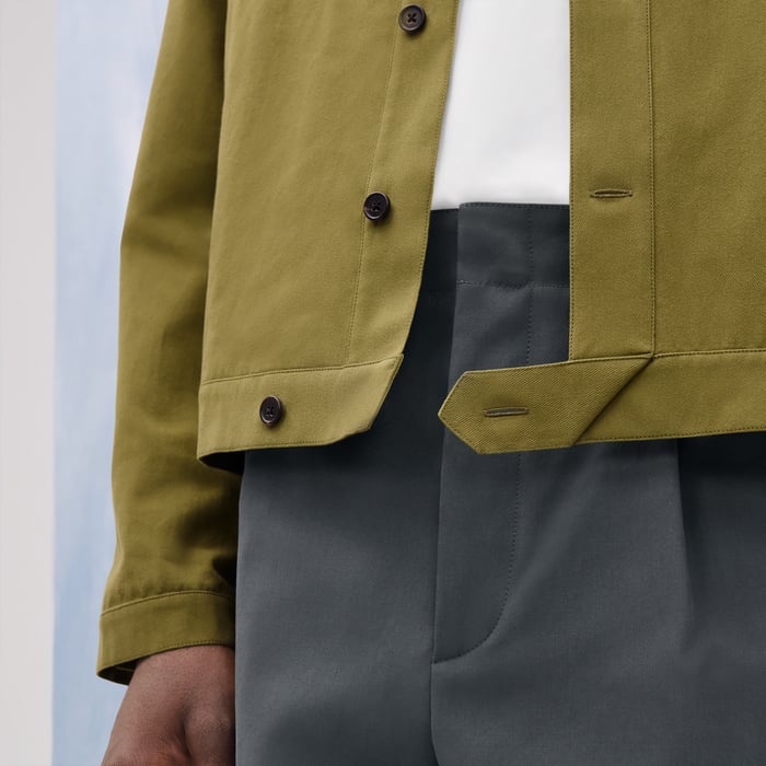 Matcha "Pique Plie" Buttoned Jacket