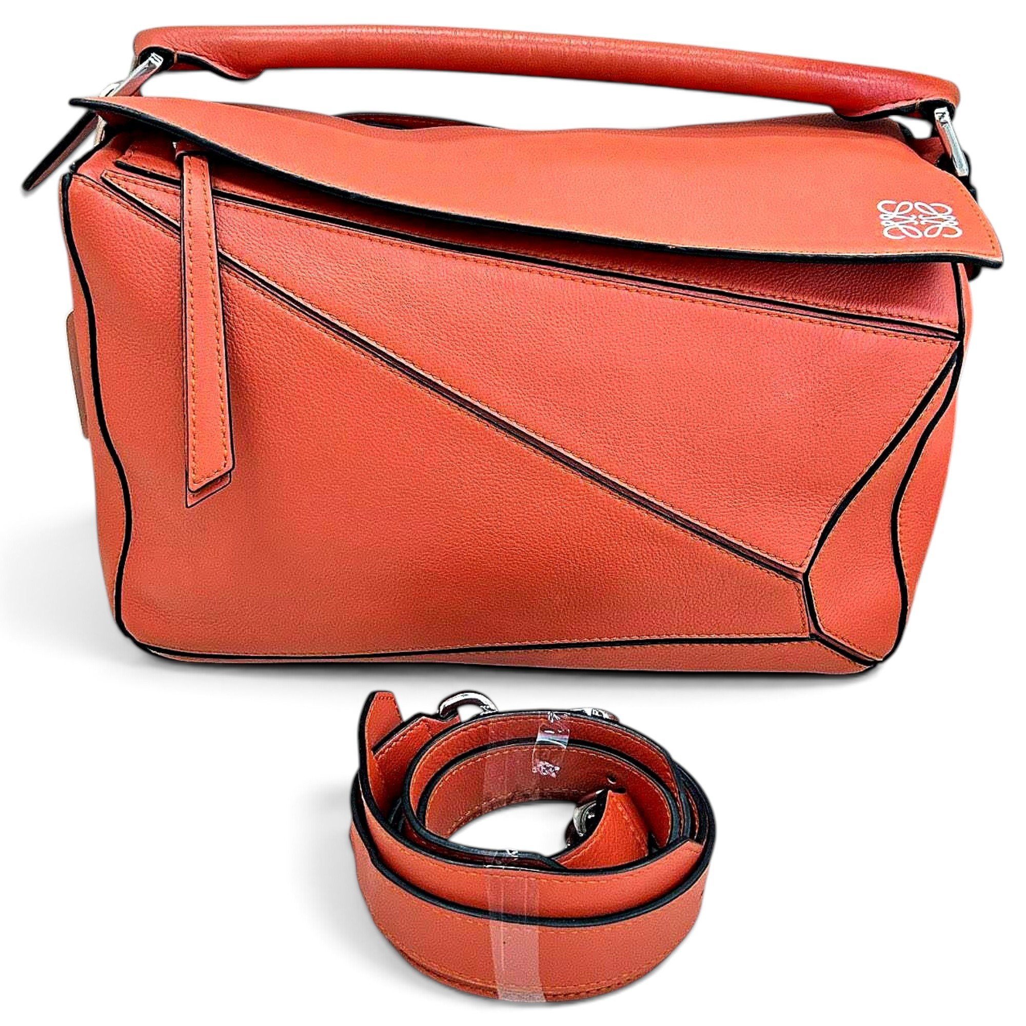 Puzzle leather handbag