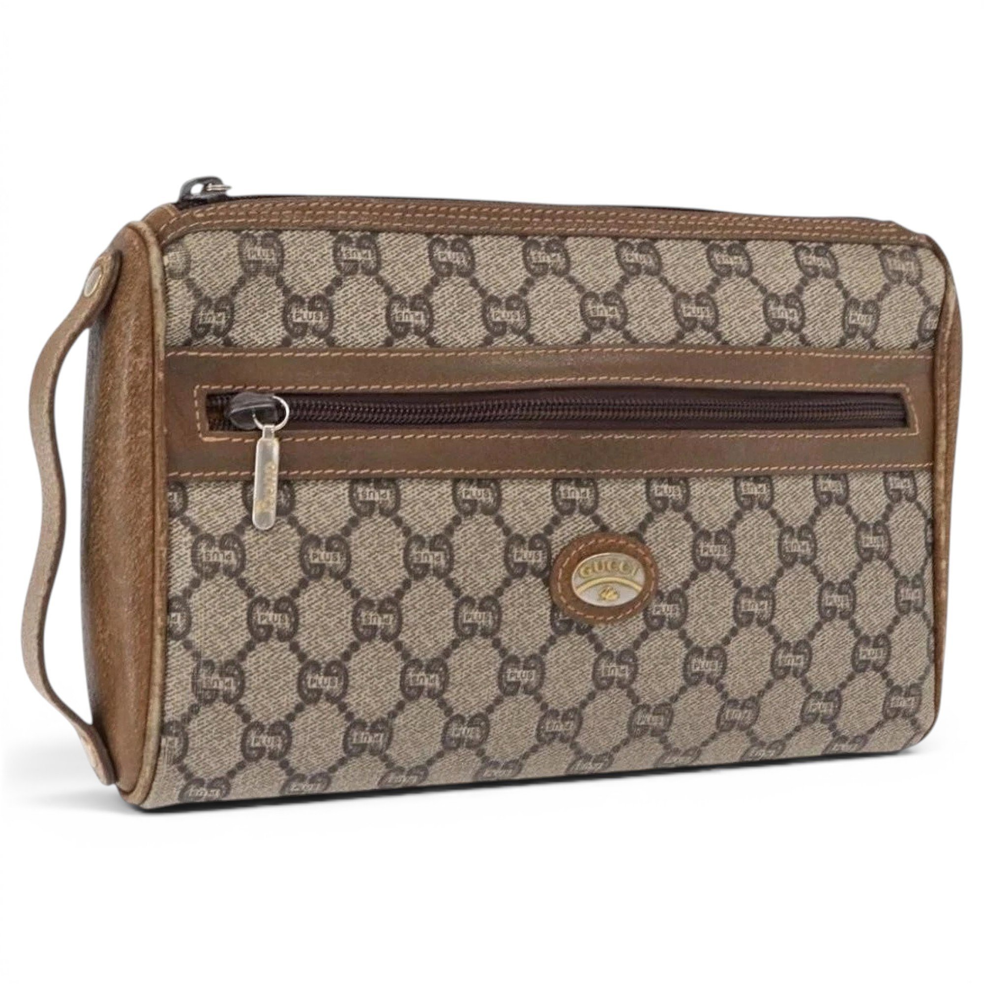 Leather clutch bag