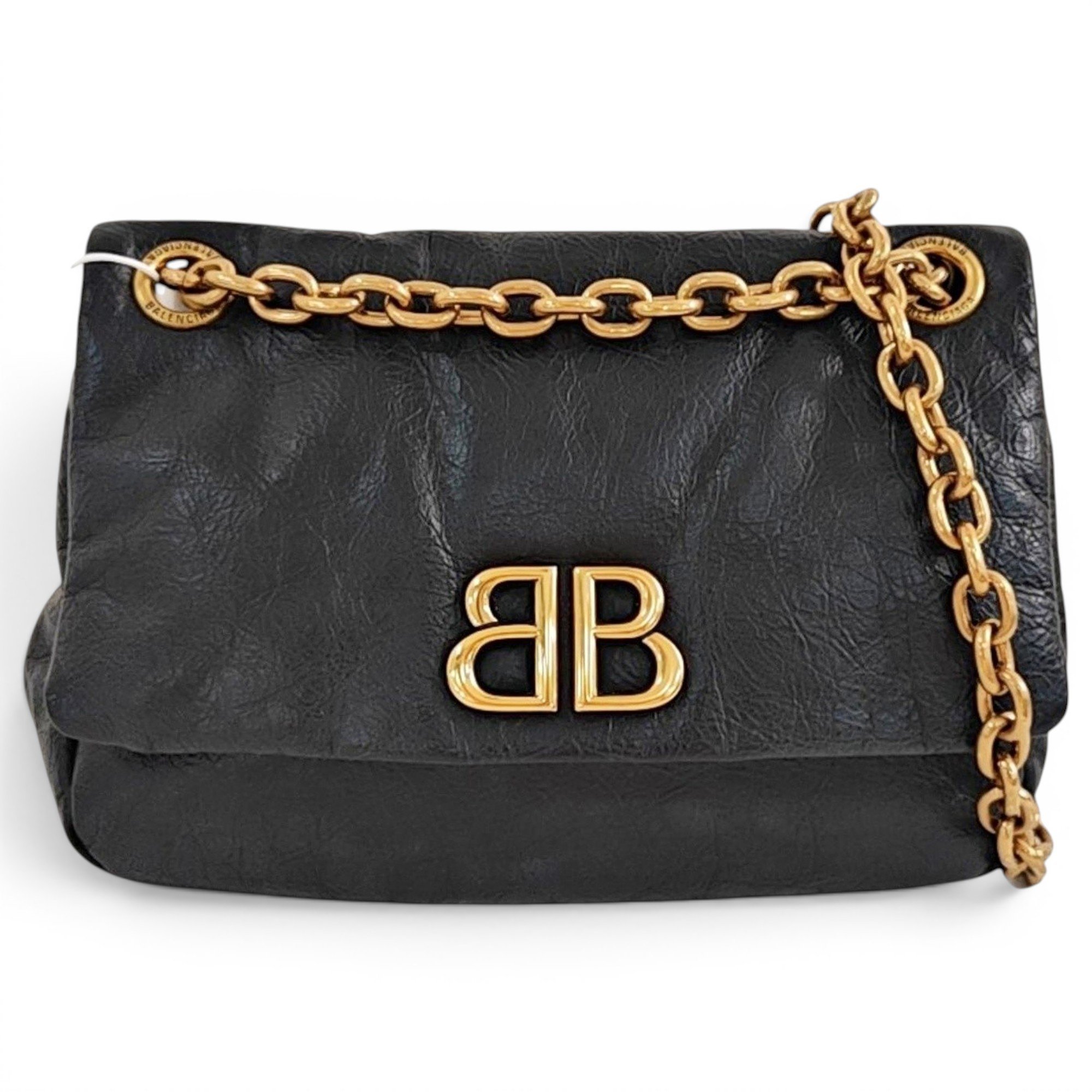 BB chain leather handbag