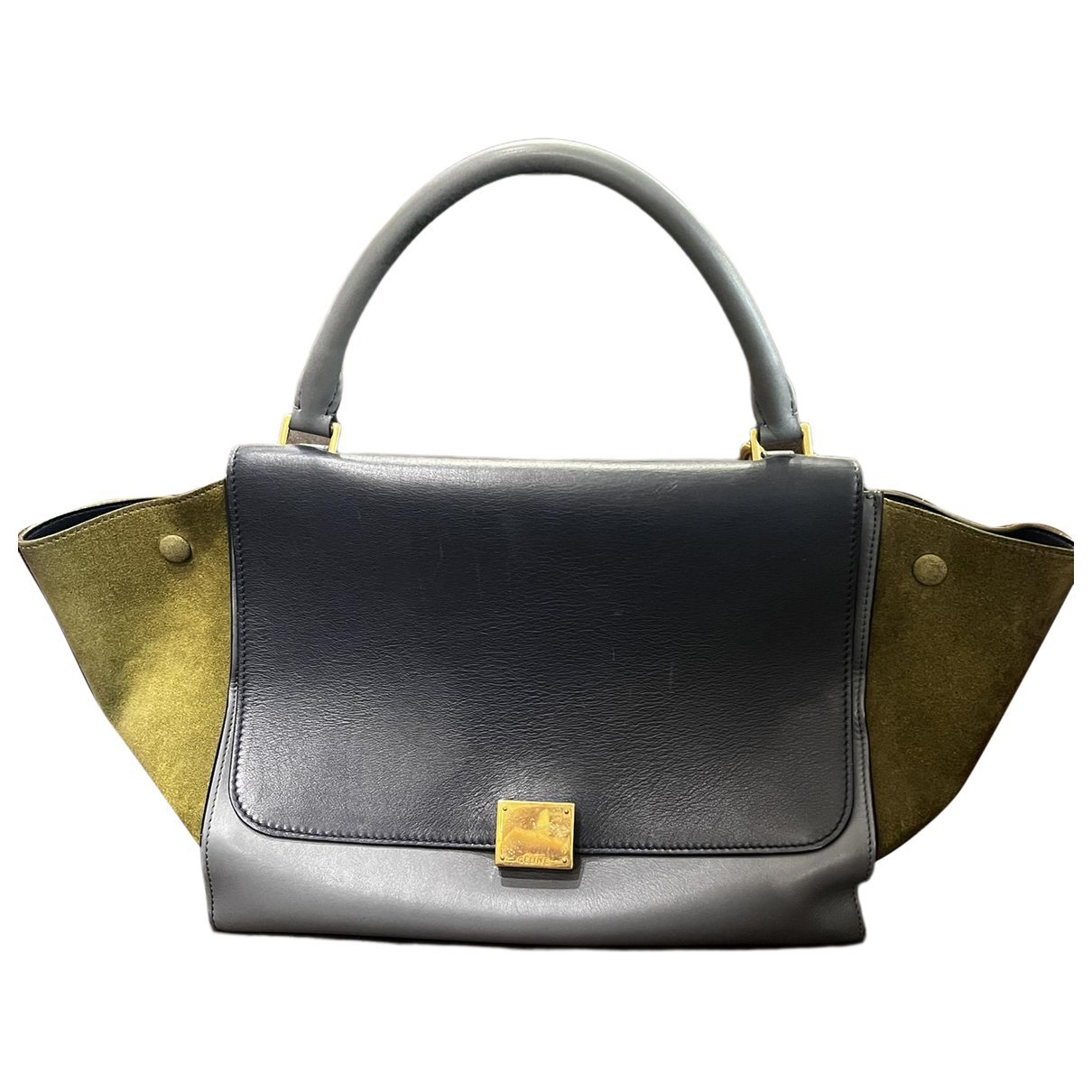 Trapèze leather handbag