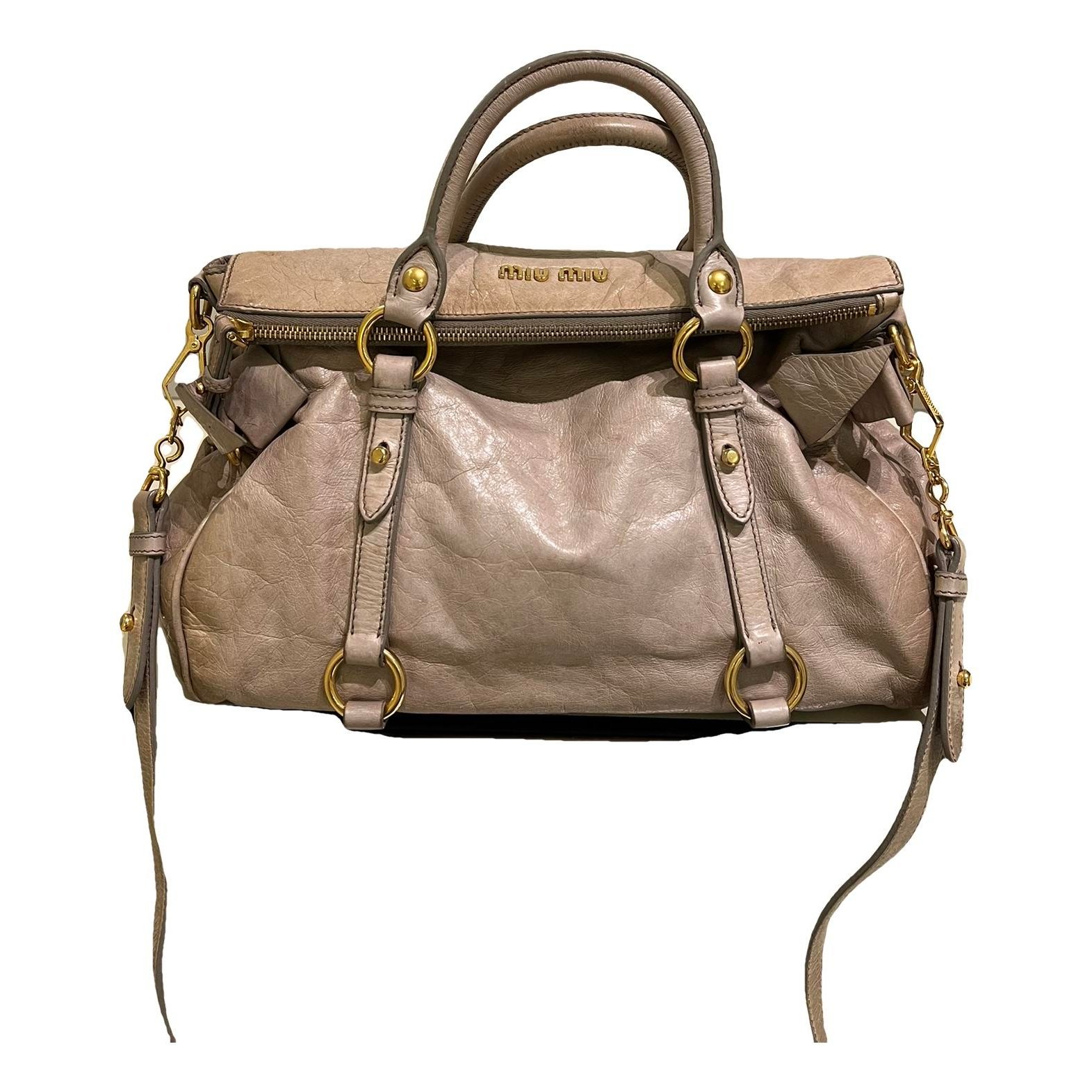 Bow bag leather handbag