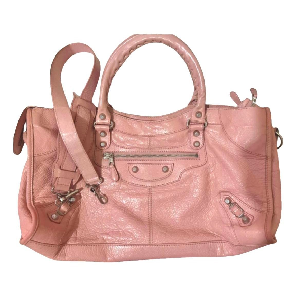 City leather handbag