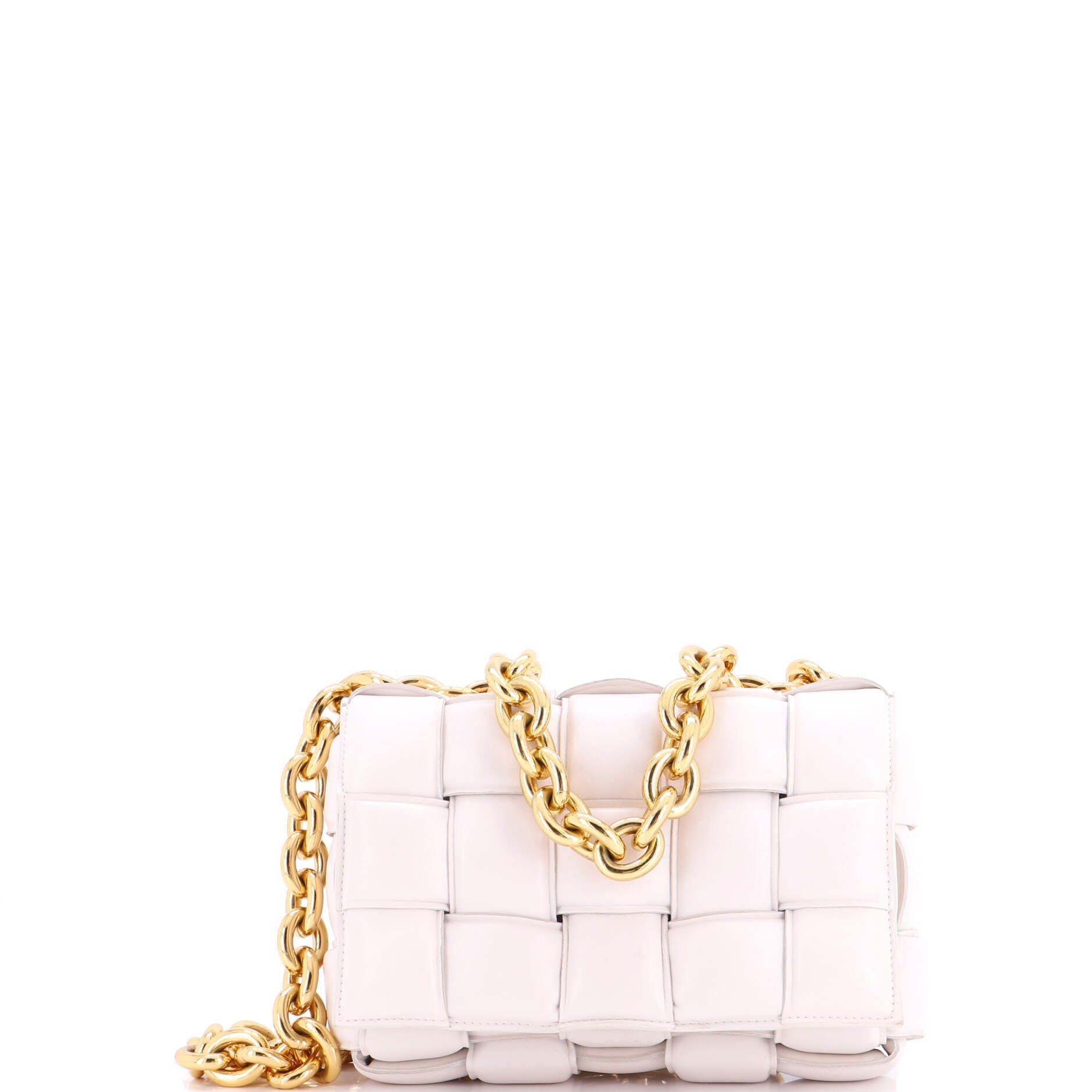 Bottega Veneta Cassette Chain Crossbody Bag Padded Maxi Intrecciato Leather