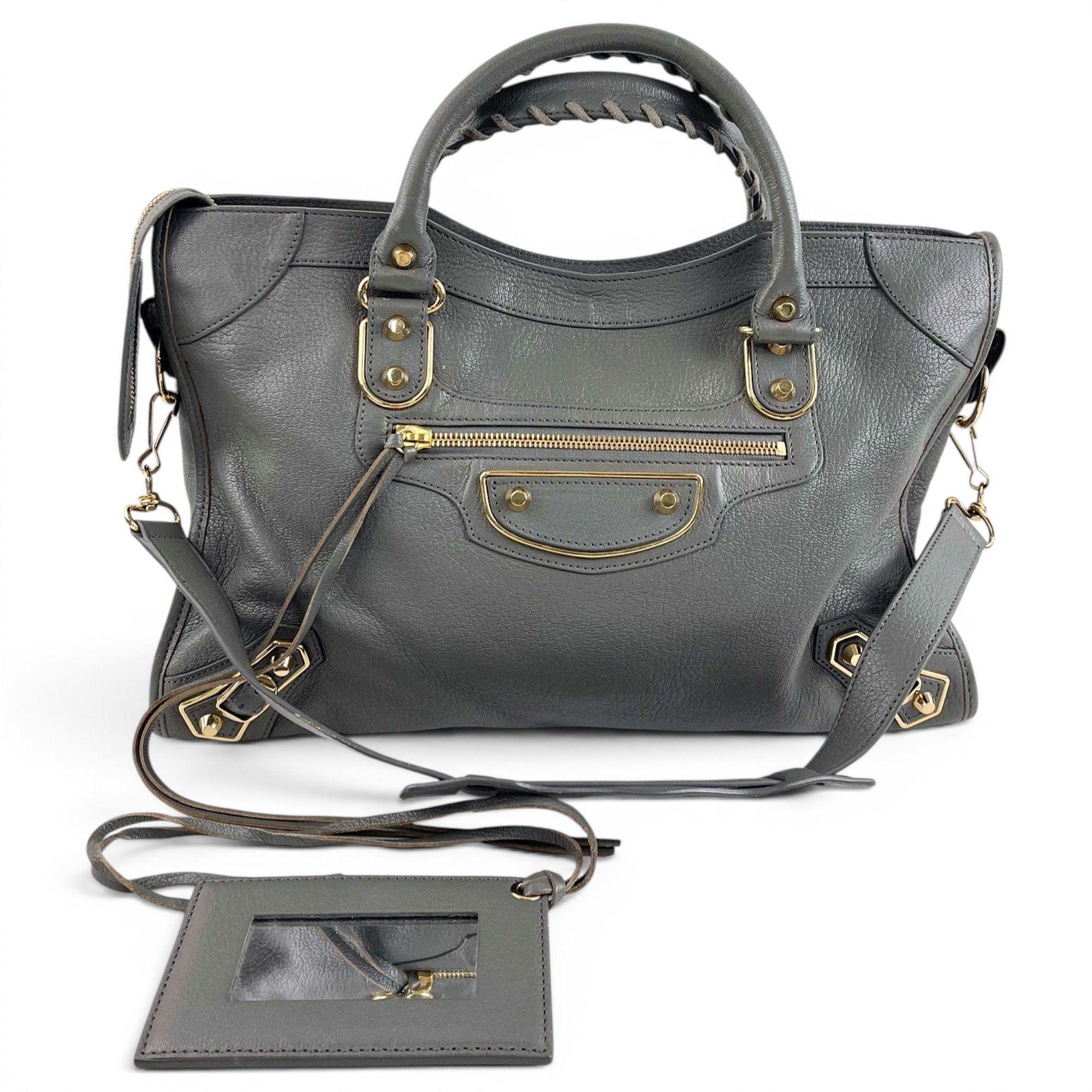 City leather handbag