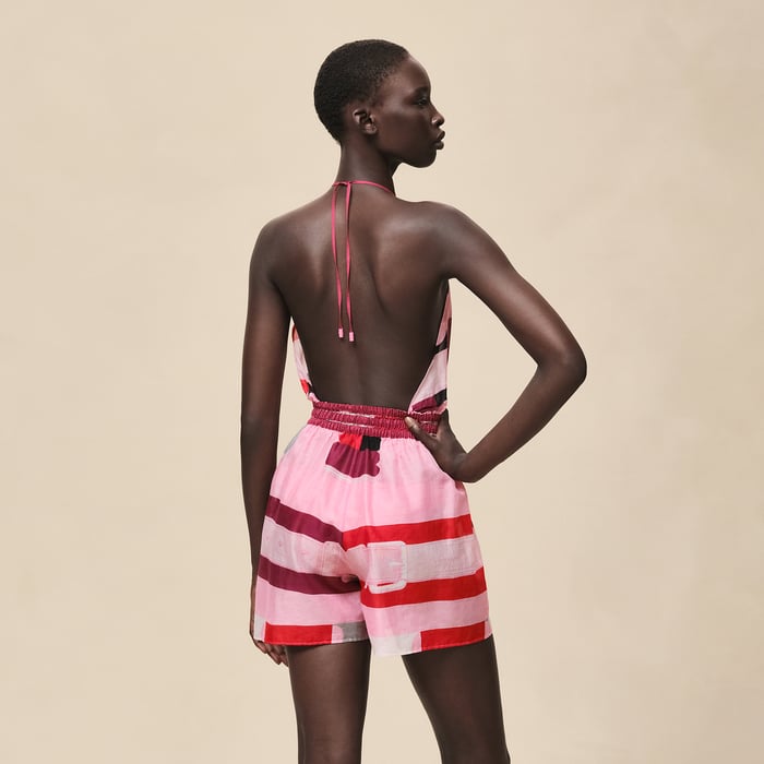 Rose Bonbon "Bride a Bloc" Beach Combishort