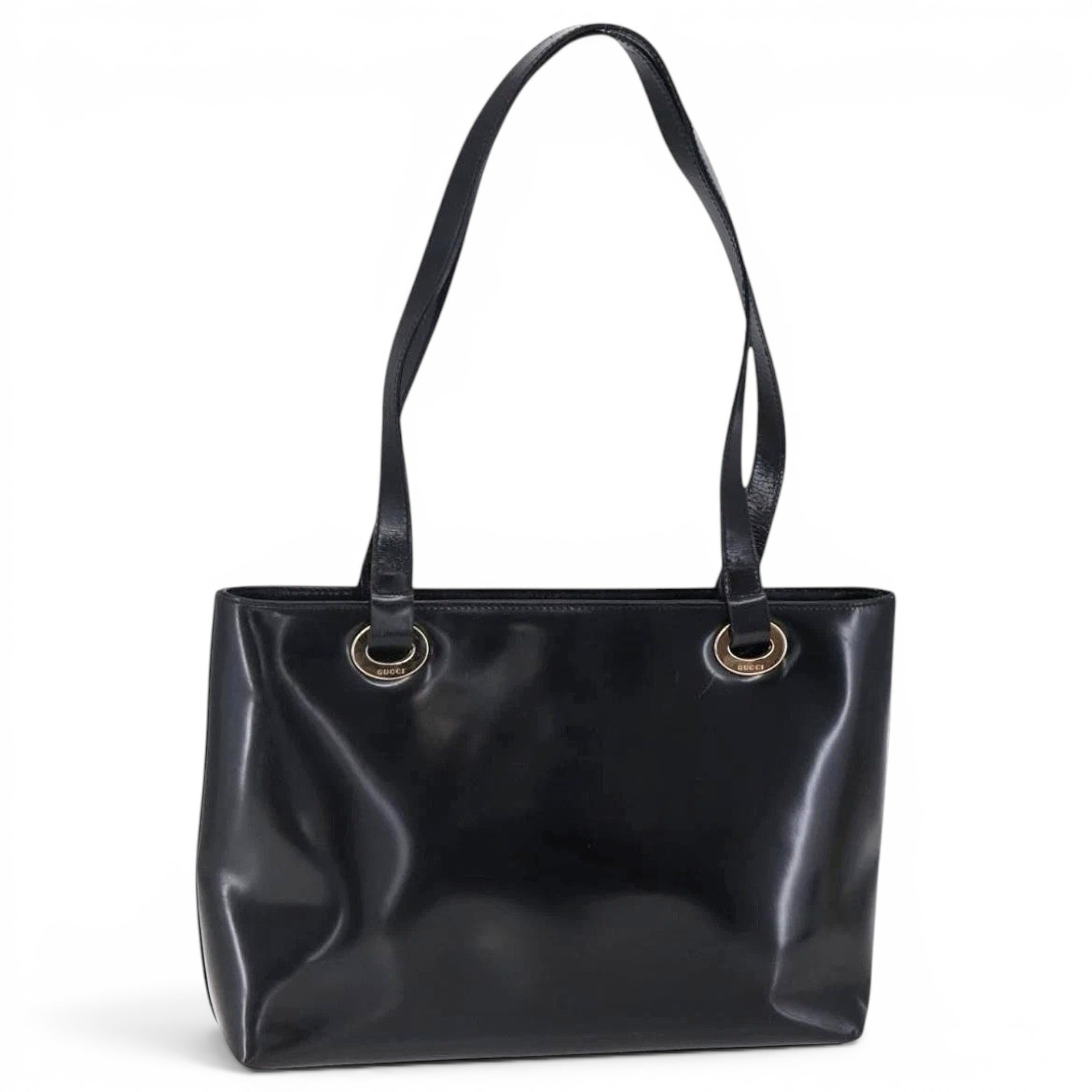 Patent leather handbag
