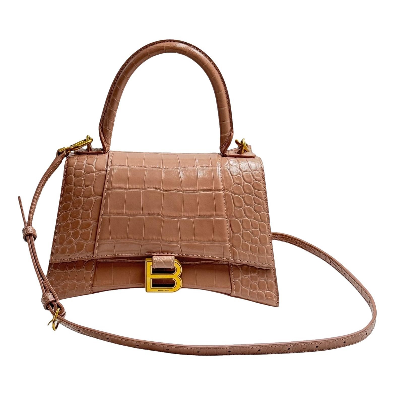 Hourglass leather crossbody bag