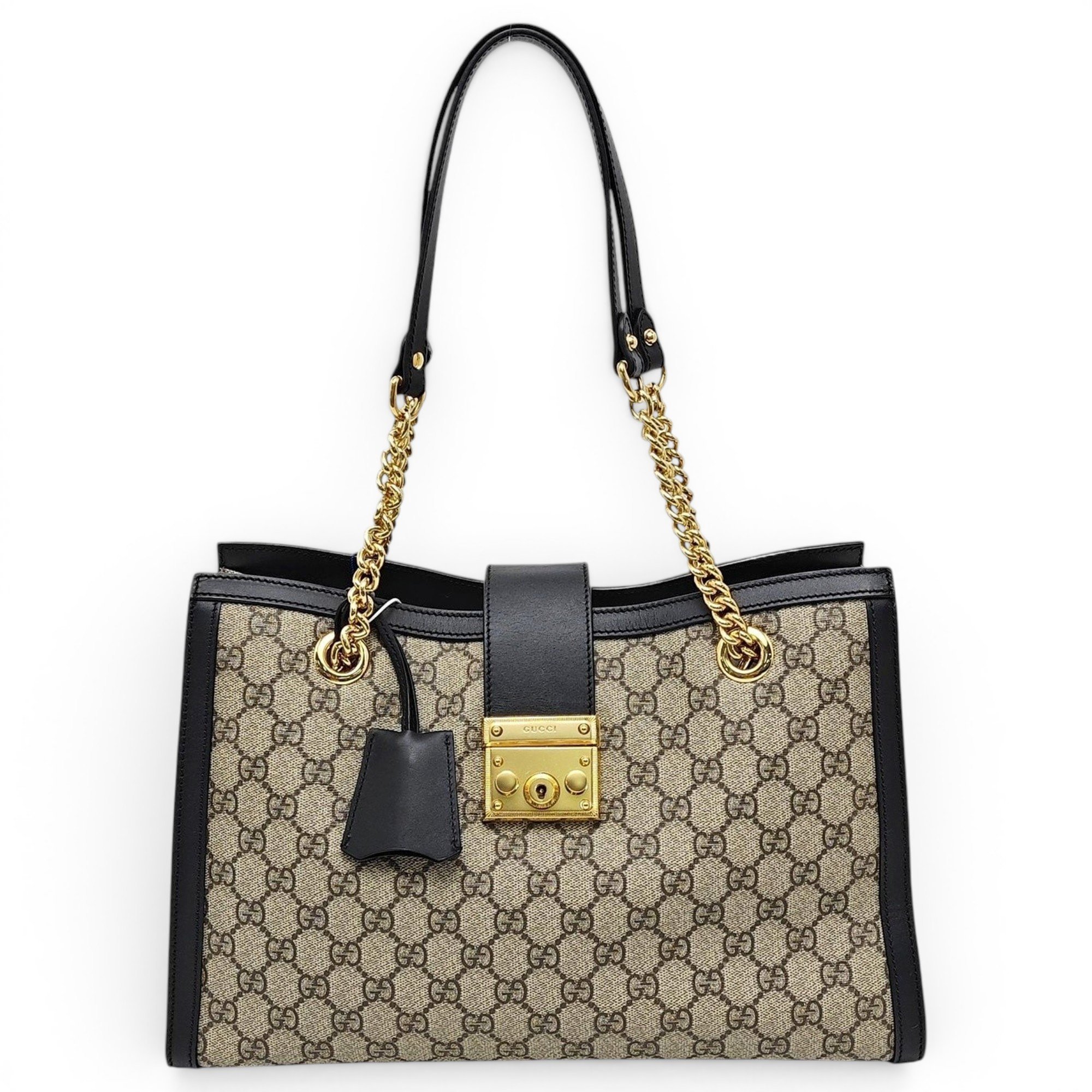 Padlock leather handbag