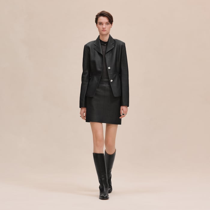 Noir Miniskirt With Quilted Detail