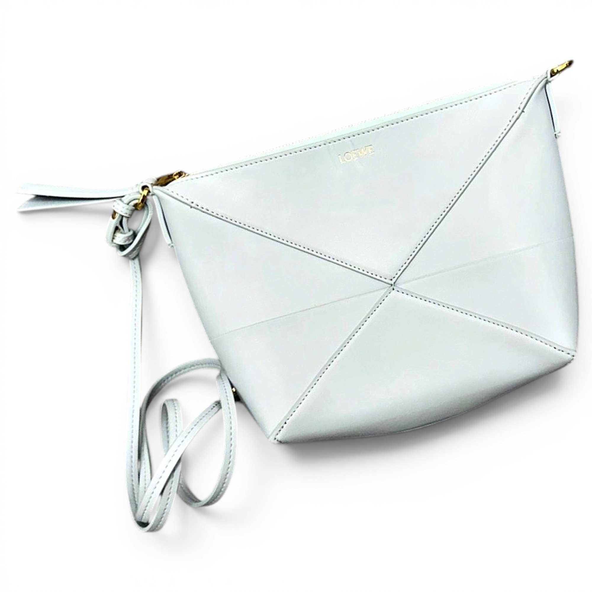 Puzzle Fold Pouch leather handbag