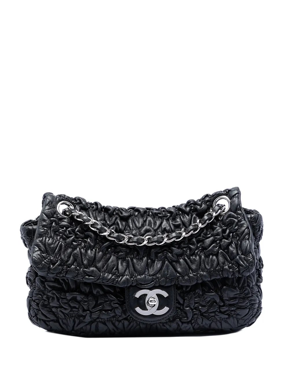 2006-2008 Medium Ruched Lambskin Astrakhan Flap shoulder bag