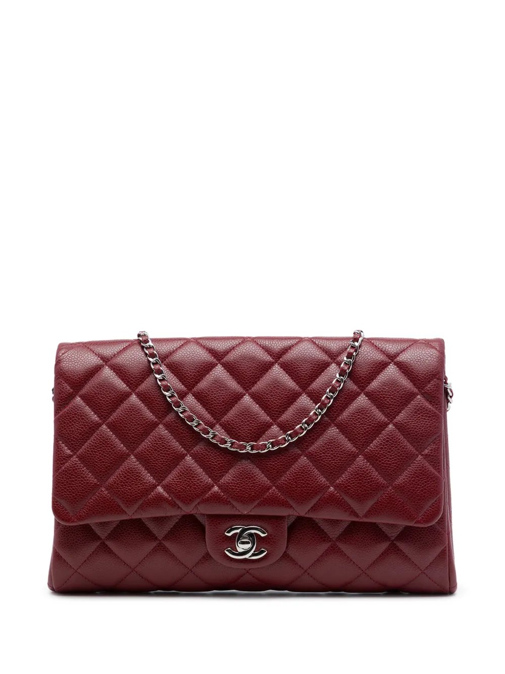 2013-2014 CC Quilted Caviar Flap Clutch with Chain shoulder bag