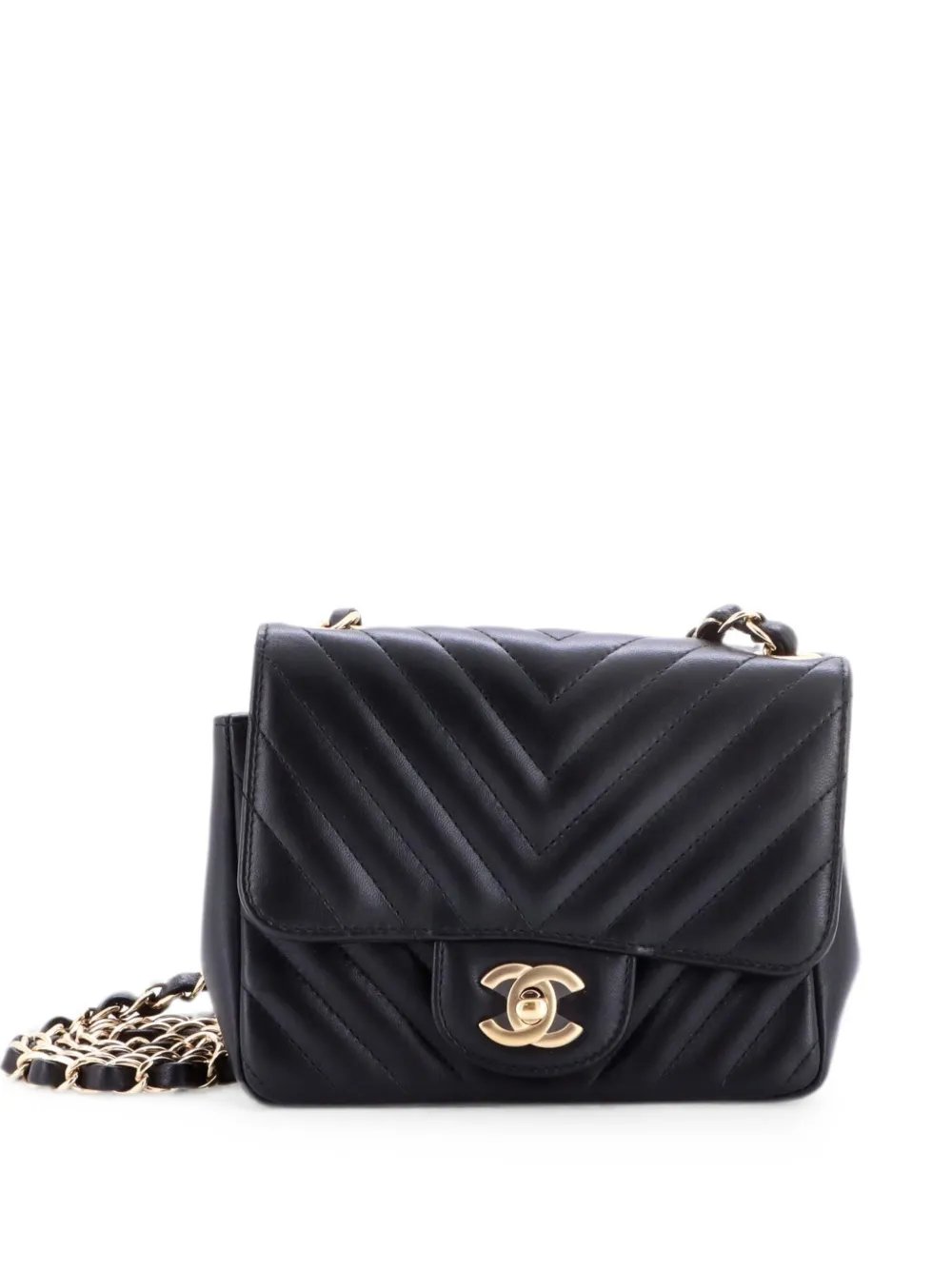 Square Classic Single Flap Bag Chevron Lambskin Mini crossbody bag