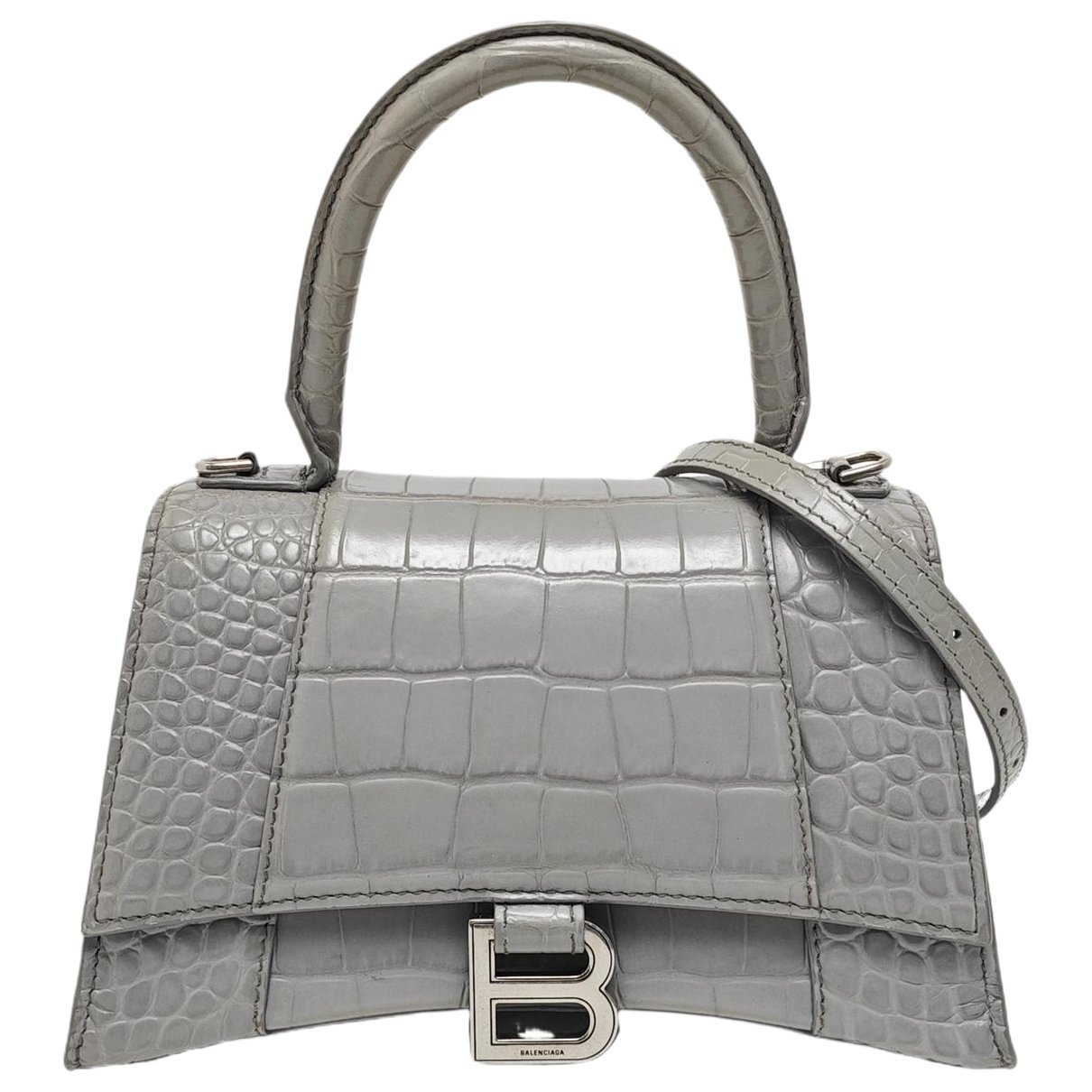 Hourglass leather handbag