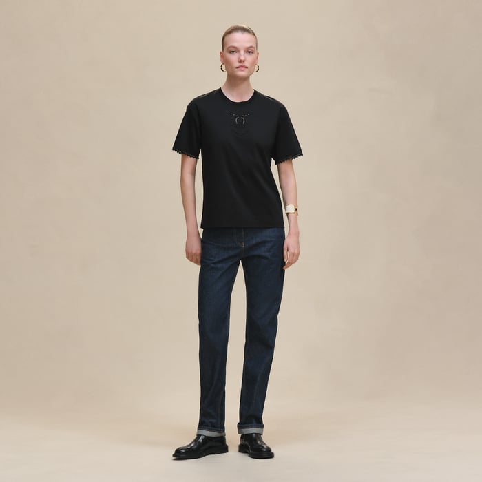 Noir Embroidered Maxi T-shirt