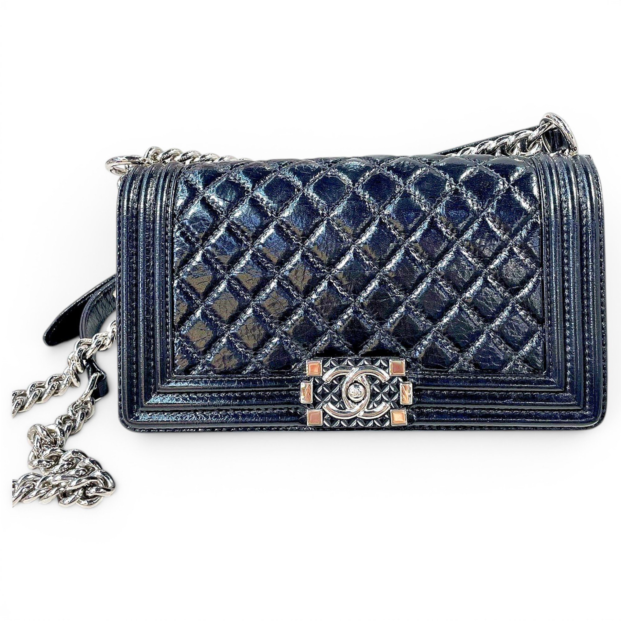 Boy patent leather crossbody bag