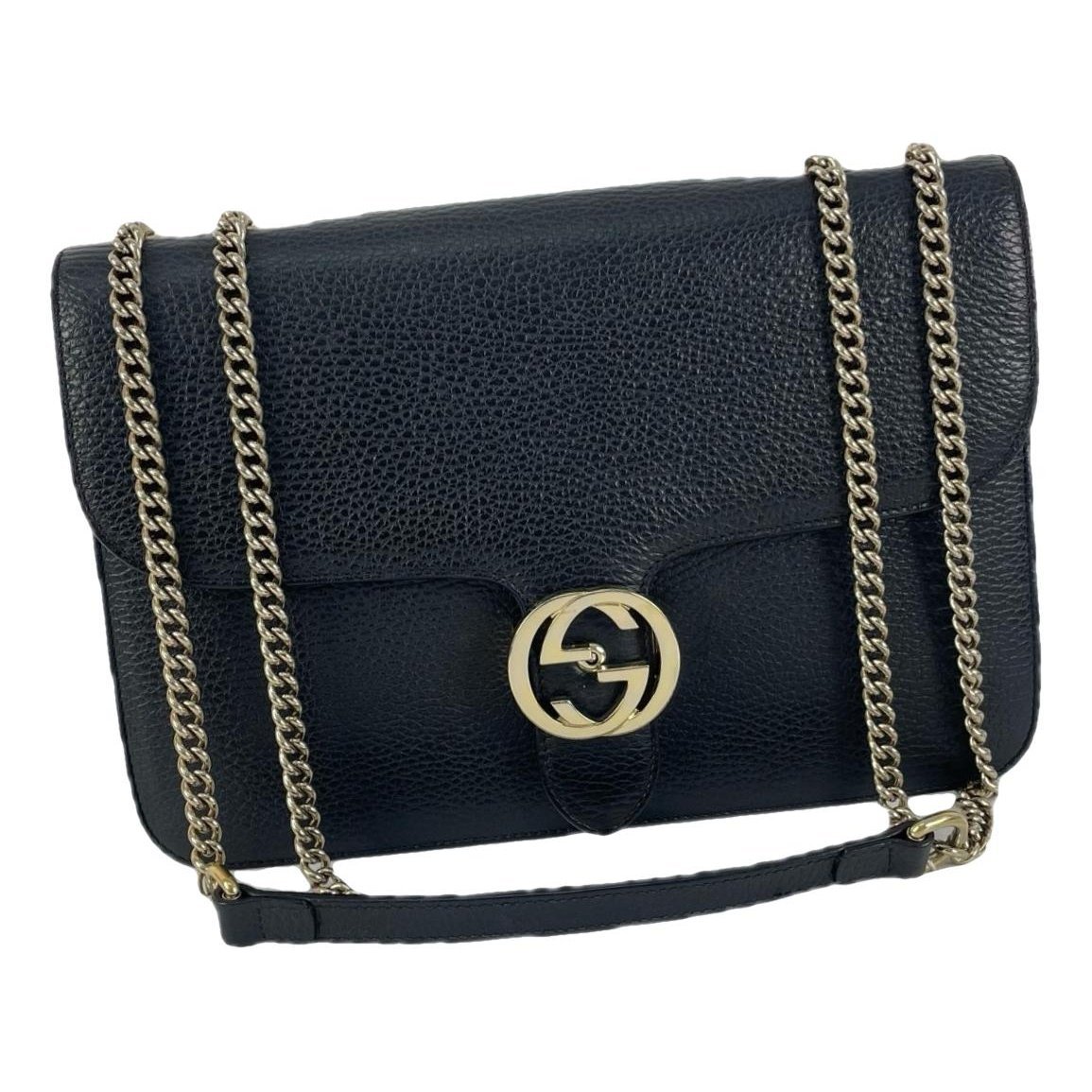 Interlocking leather handbag